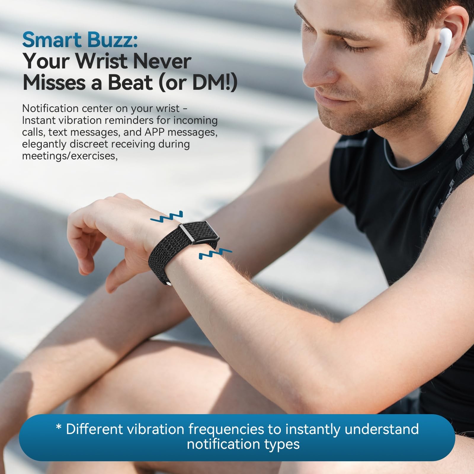 Fitness Tracker,Wearable Health Smart Bracelet Band Black Gray