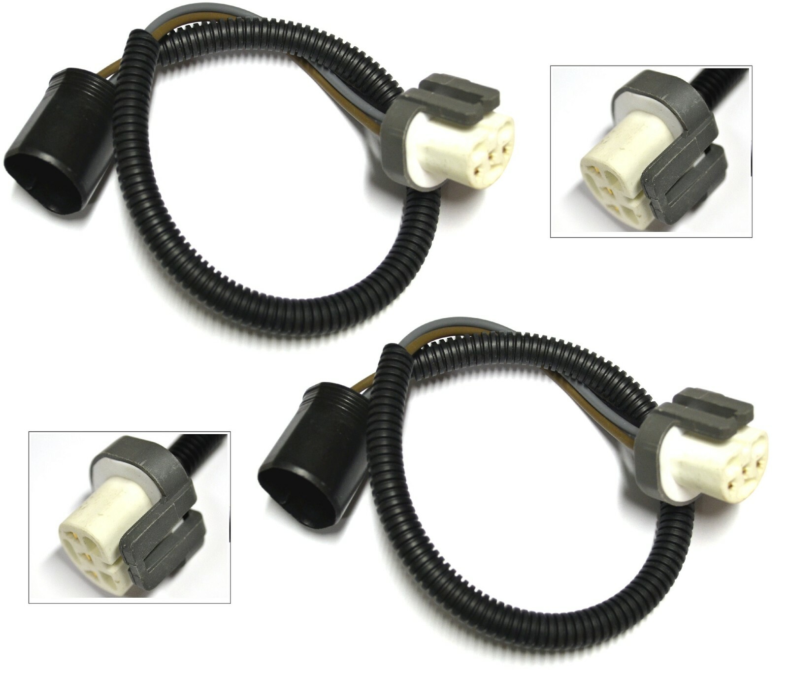 Extension Wire Ceramic 9007 HB5 Two Harness Head Light Replace Socket Female Fit