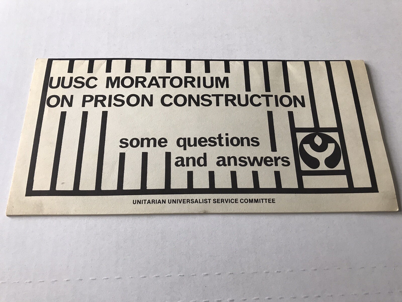1979 UUSC Moratorium on Prison Construction Pamphlet 16 pages