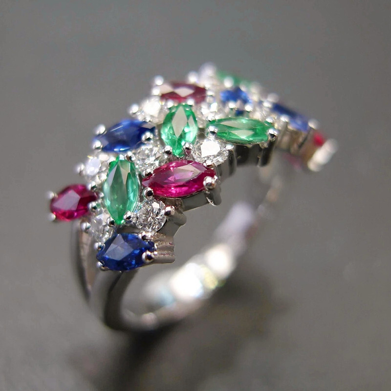 Elegant Engagement Women Gifts 925 Silver Rings Cubic Zirconia Jewelry Size 6-10