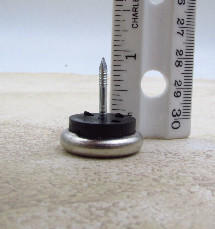 QTY 8 Steel 15/16" Base Metal 11/16" Nail-On Glides Wood Furniture Chairs Tables