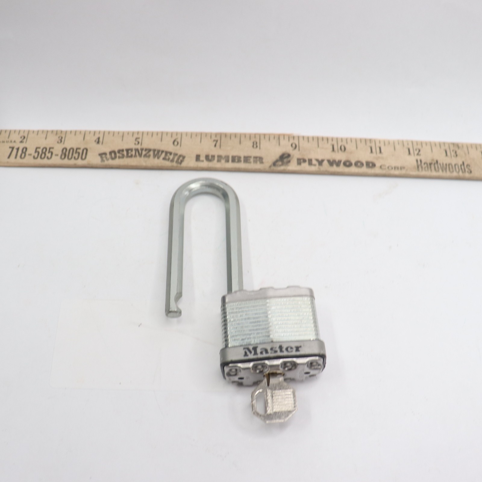 Materlock Heavy Duty Padlock With Key Chrome 2" x 5-1/4" M5