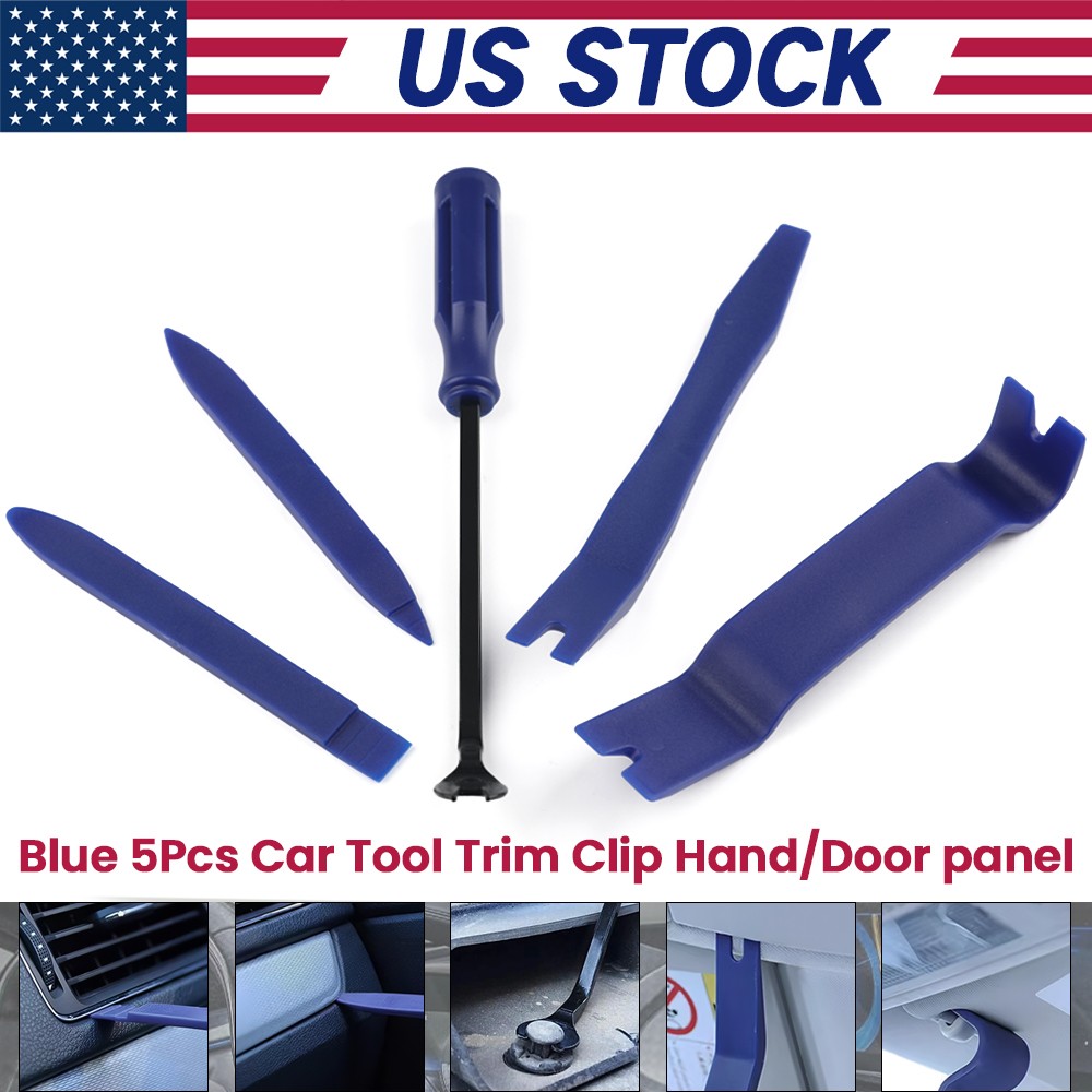 5Pcs Car Trim Removal Tool Set Hand Tools Pry Bar Panel Door Interior Clip Kit