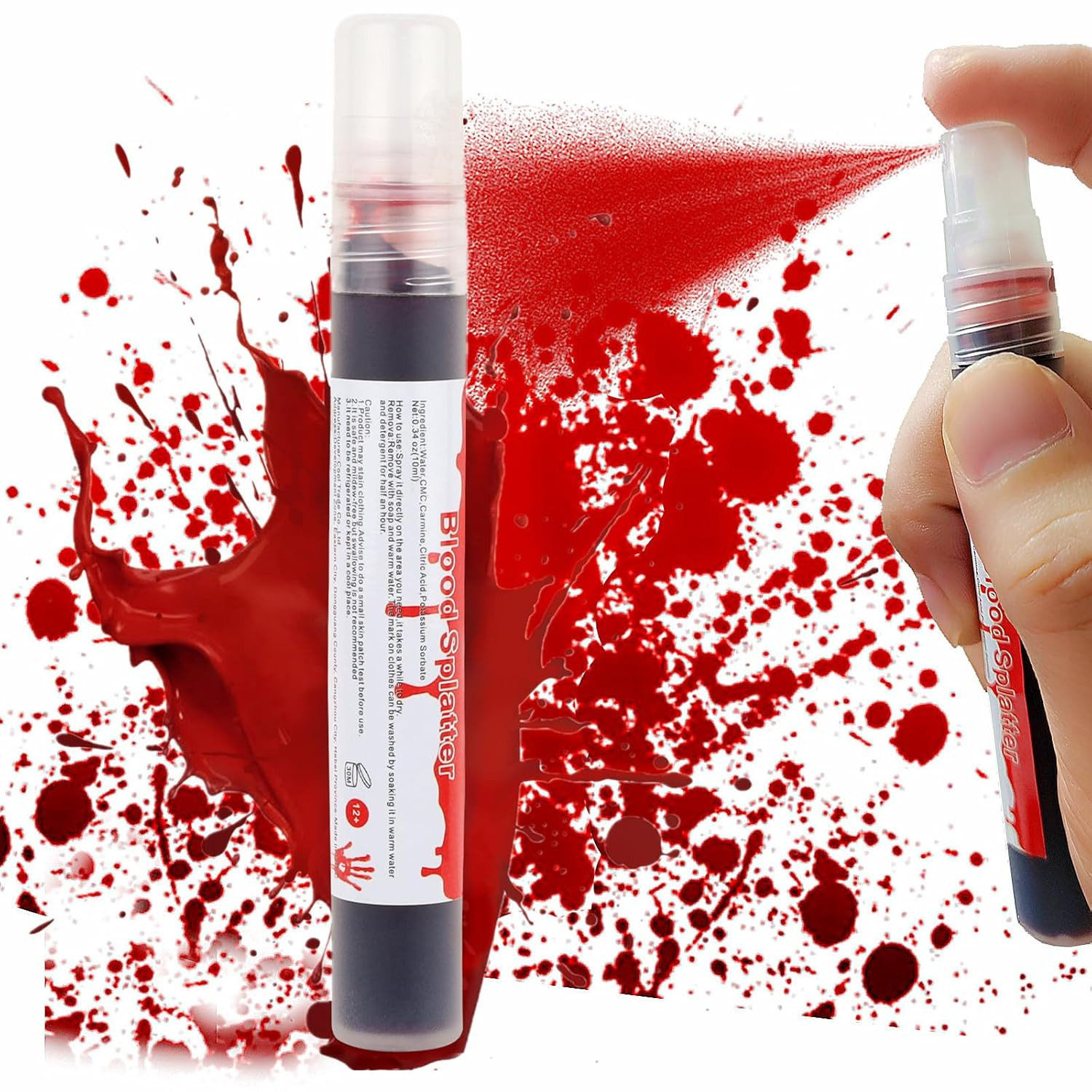 Blood Splatter,Fake Blood Makeup(0.35 Oz),Halloween Fake Blood Spray Eye Blood D