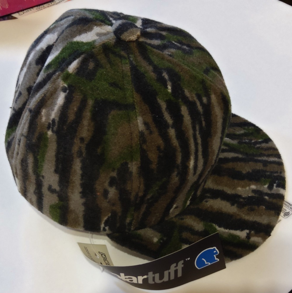 Vintage Polartuff Fleece Camo Hat Cap Made In USA OSFA Green USA Medium