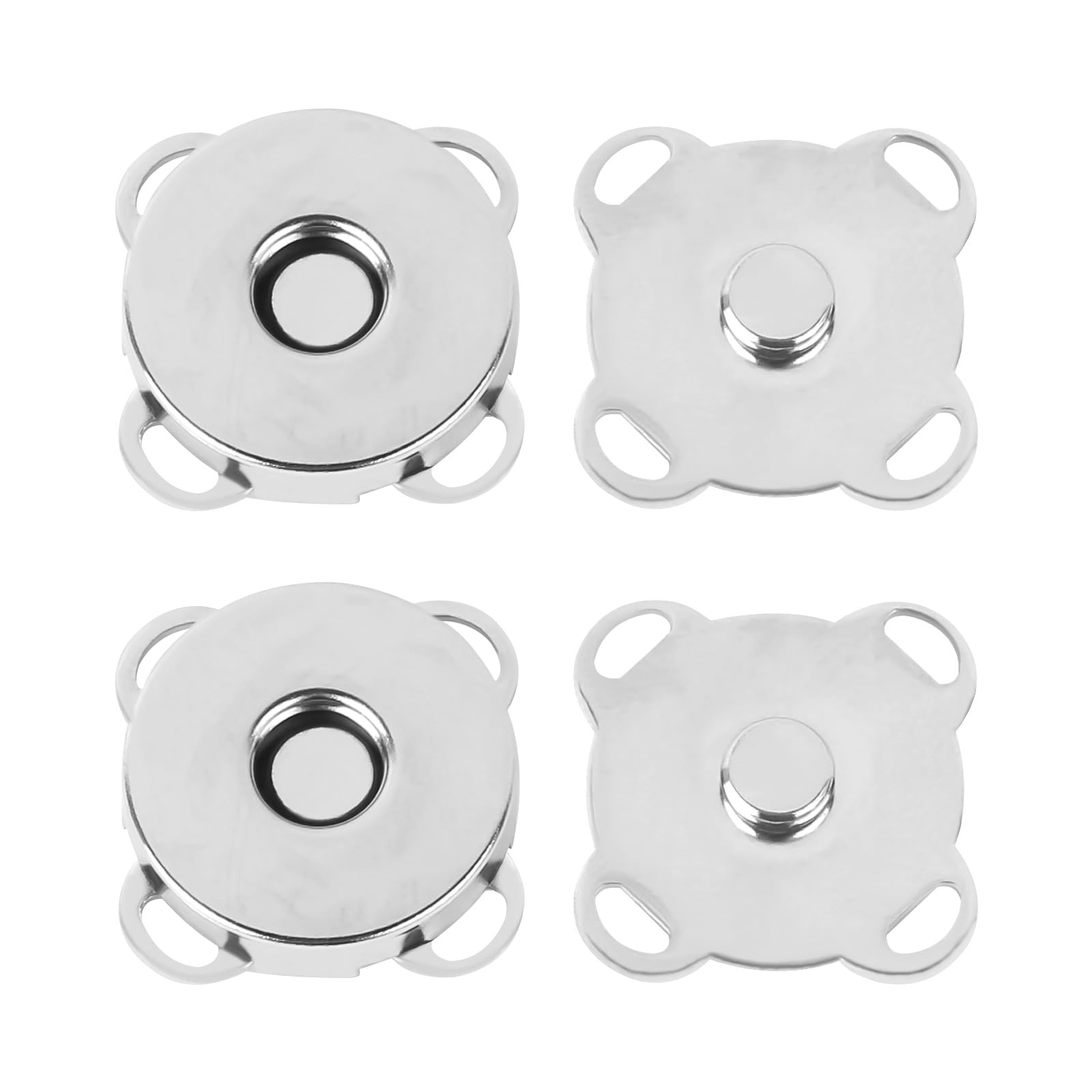 MIDELONG 12 Sets Plum Magnetic Snaps Buttons, Purse Closures Silver