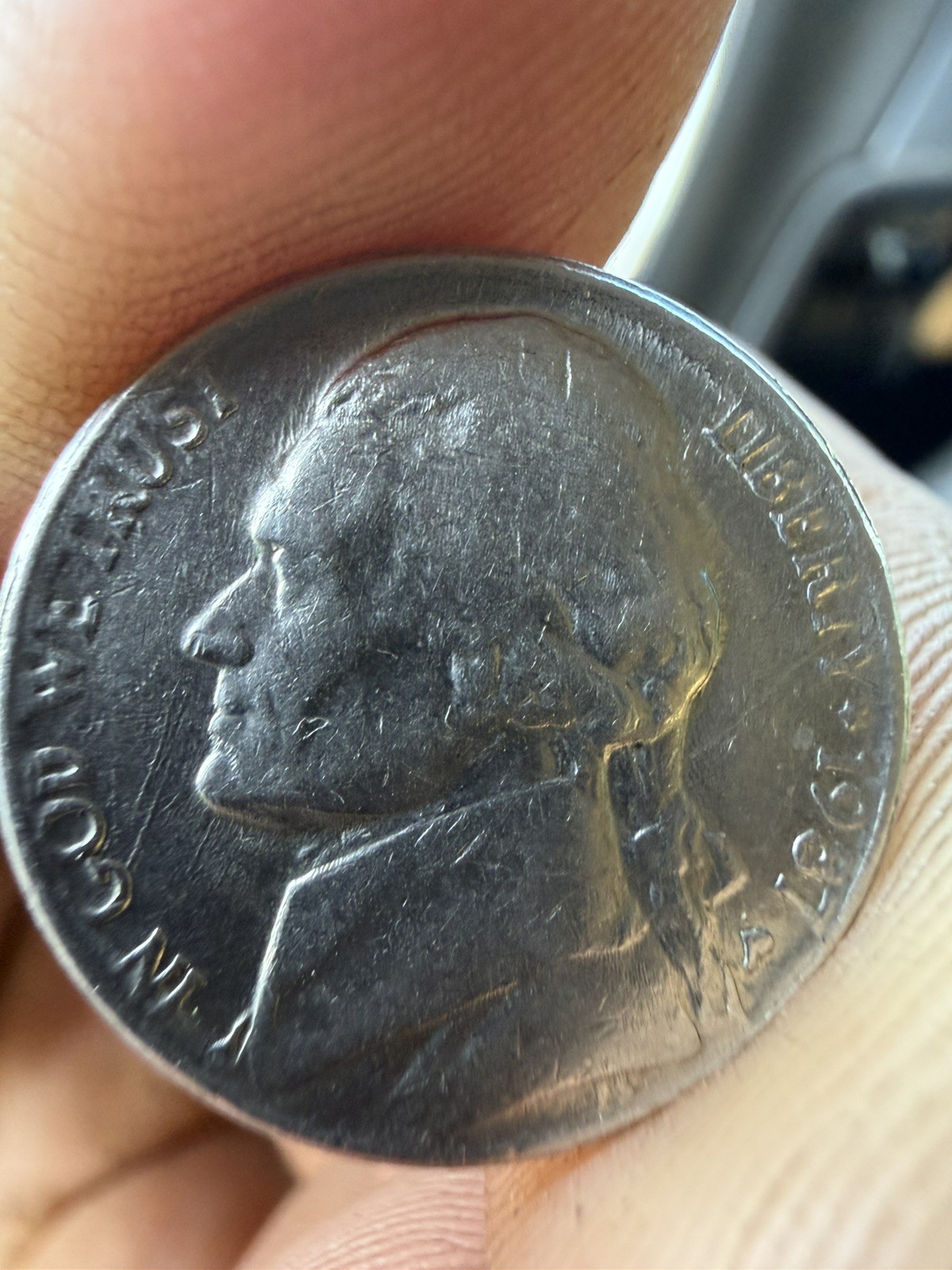 1987 Jefferson Nickel, P Mint Mark, Multiple Errors