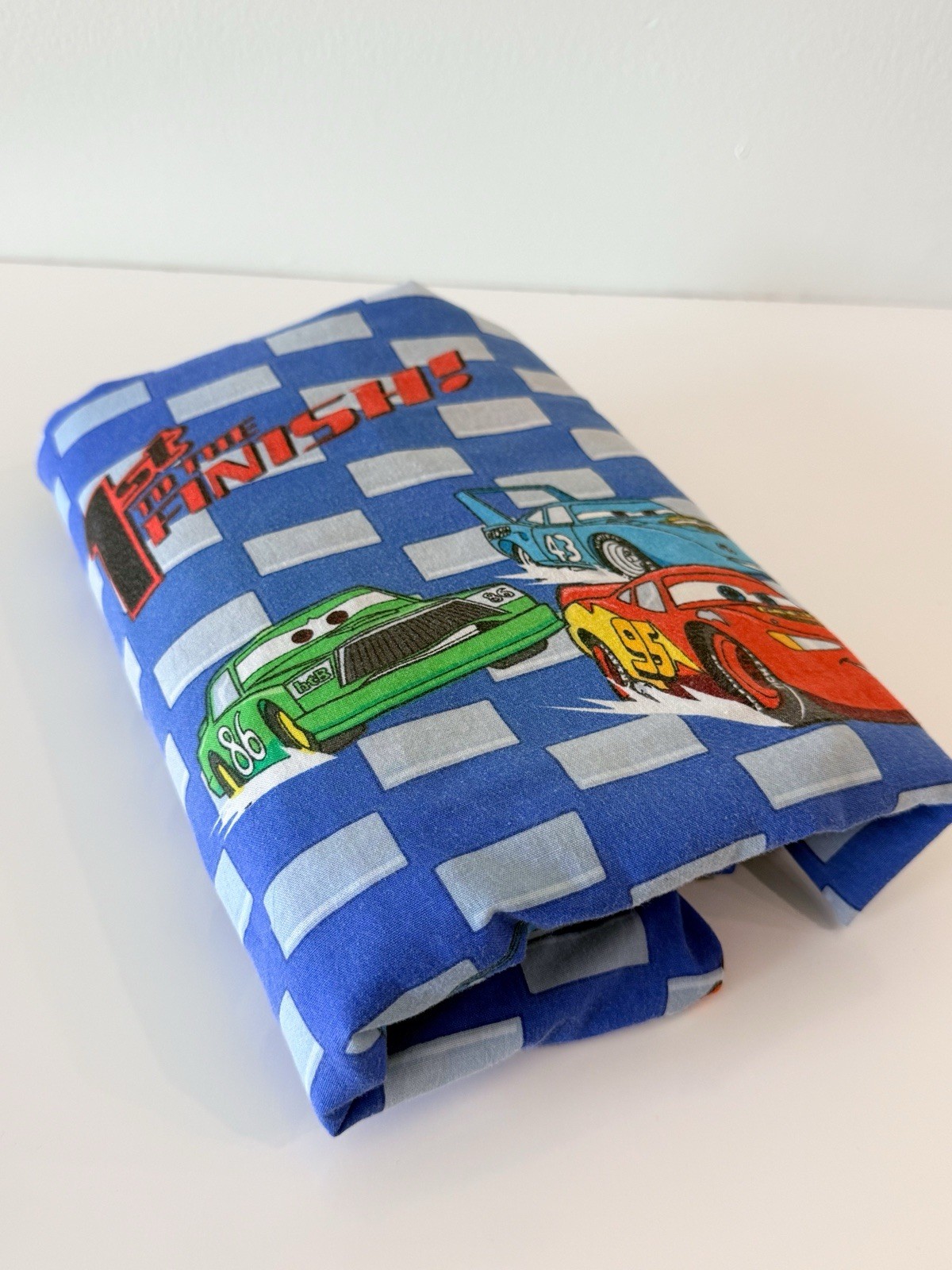 Vintage Disney Pixar CARS Toddler FLAT Elastic Bottom Sheet Lightning McQueen