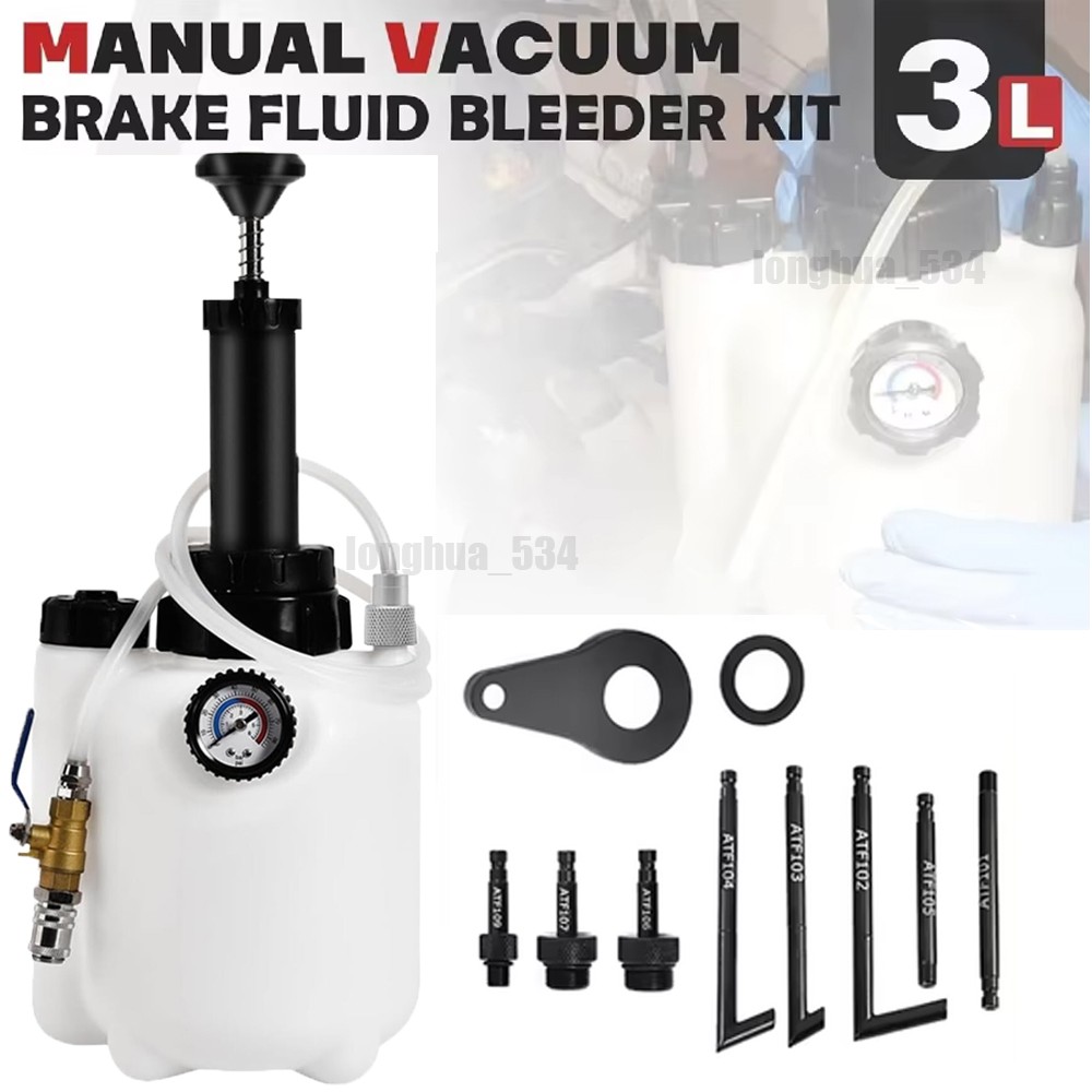 Transmission Oil Filling System Fluid Pump Manual Tool With 8pc ATF Adaptors 3L