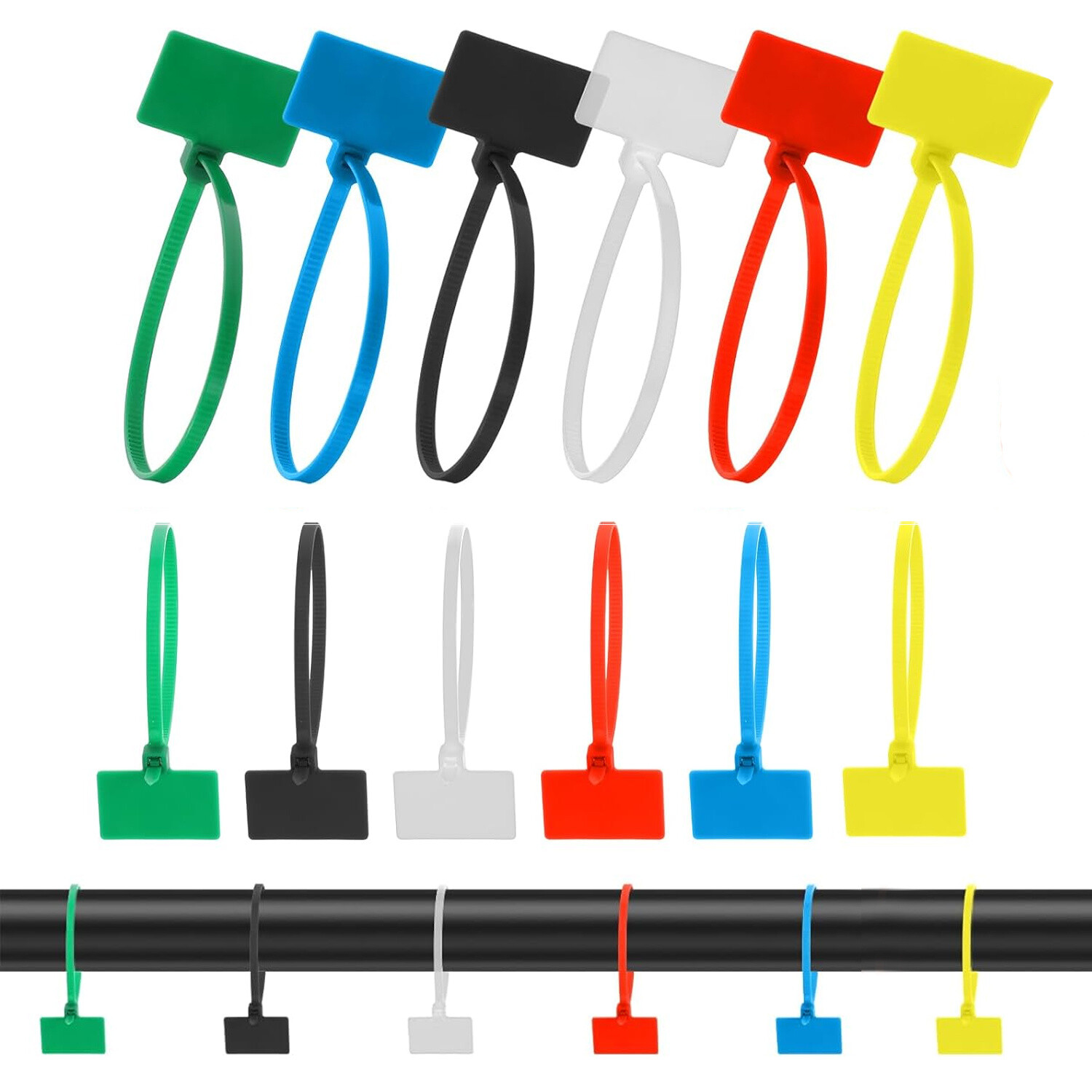 Wire Zip Ties Self-locking Plastic Nylon Cable Ties Multicolor Cord Wire Labels