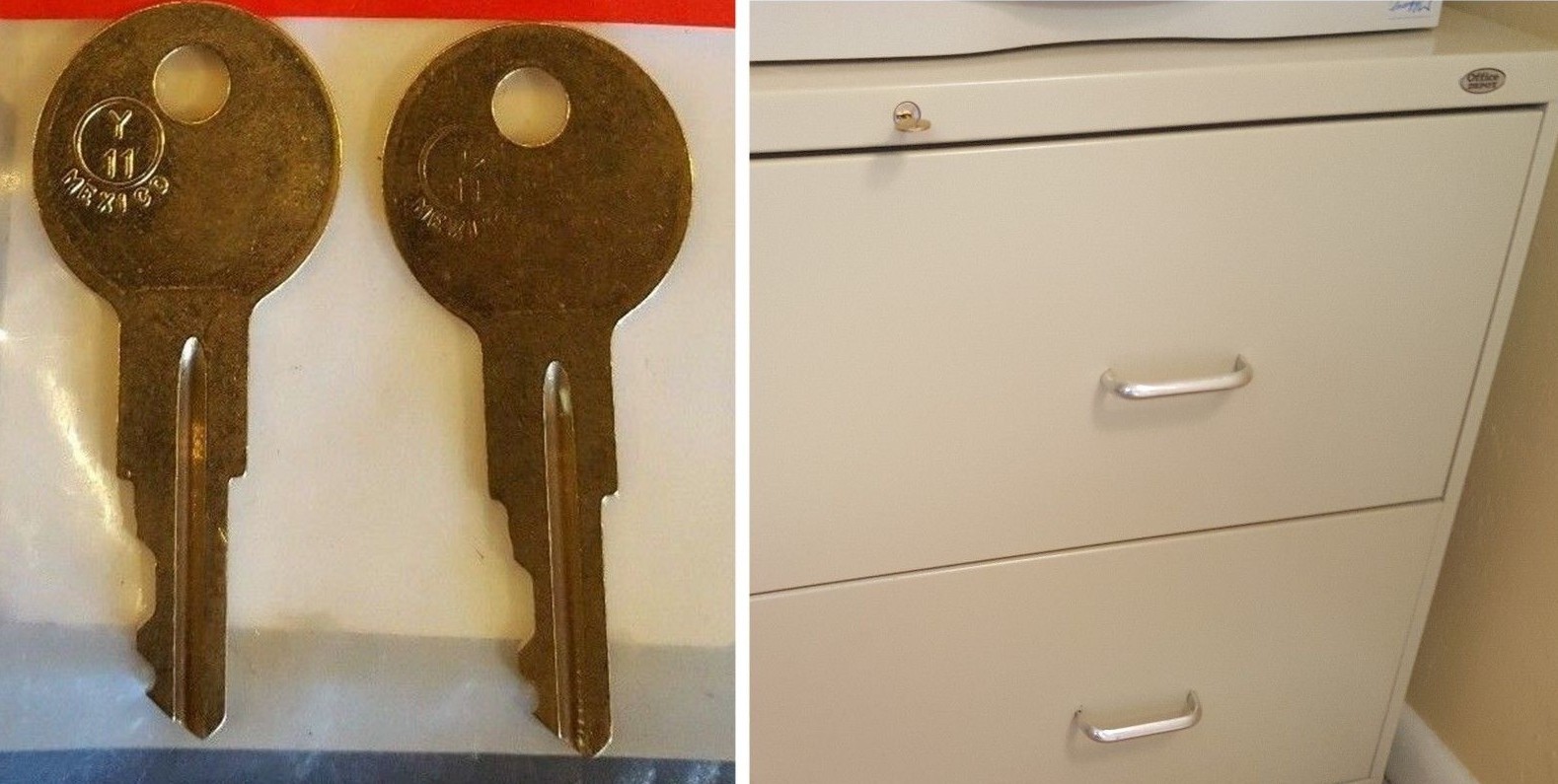 GG101 - GG200 key Hon 2 NEW Keys for file cabinet / Office Furniture Desk