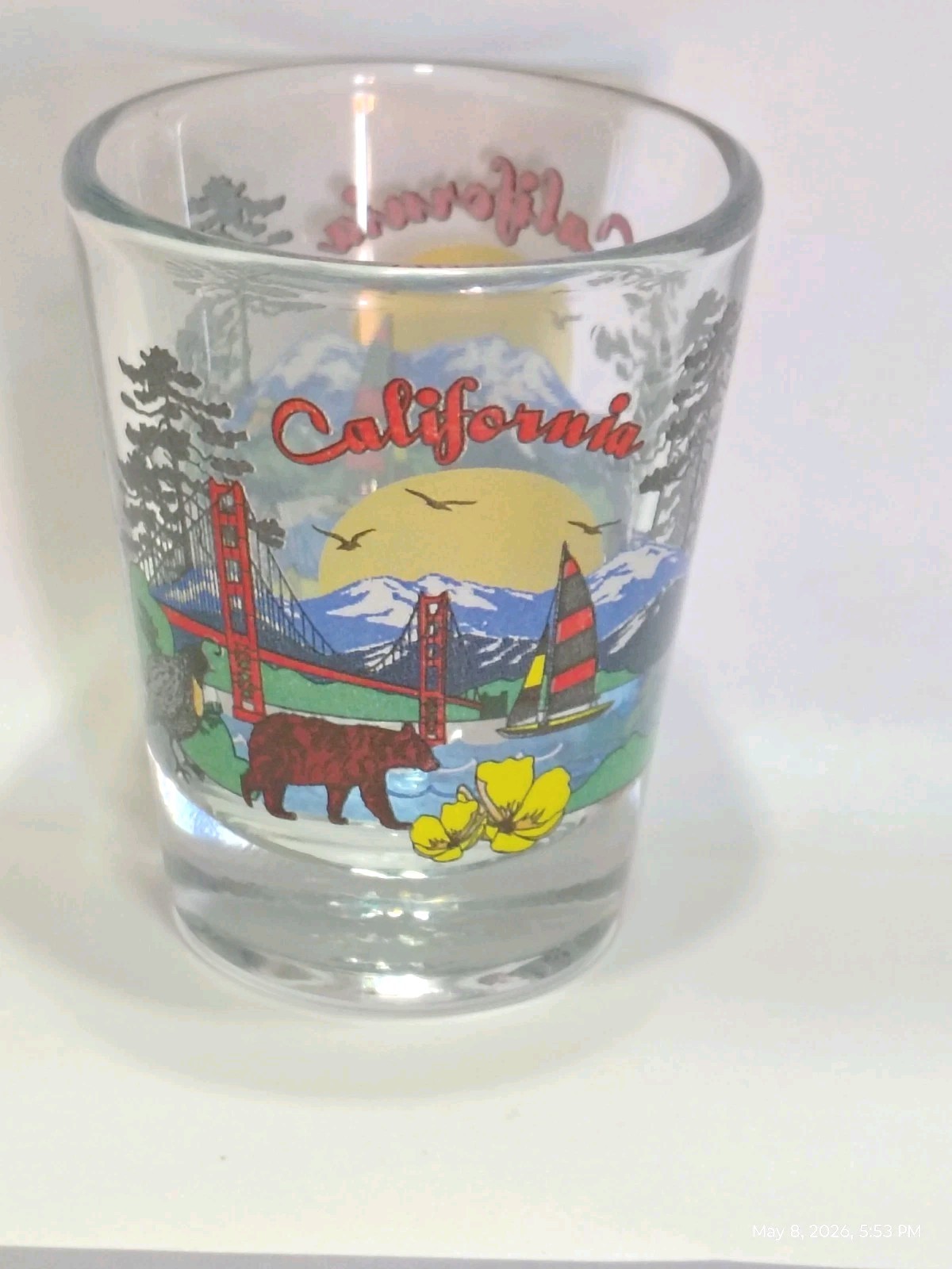 California Shot Glass Beautiful California Mountain Scene 2.5"