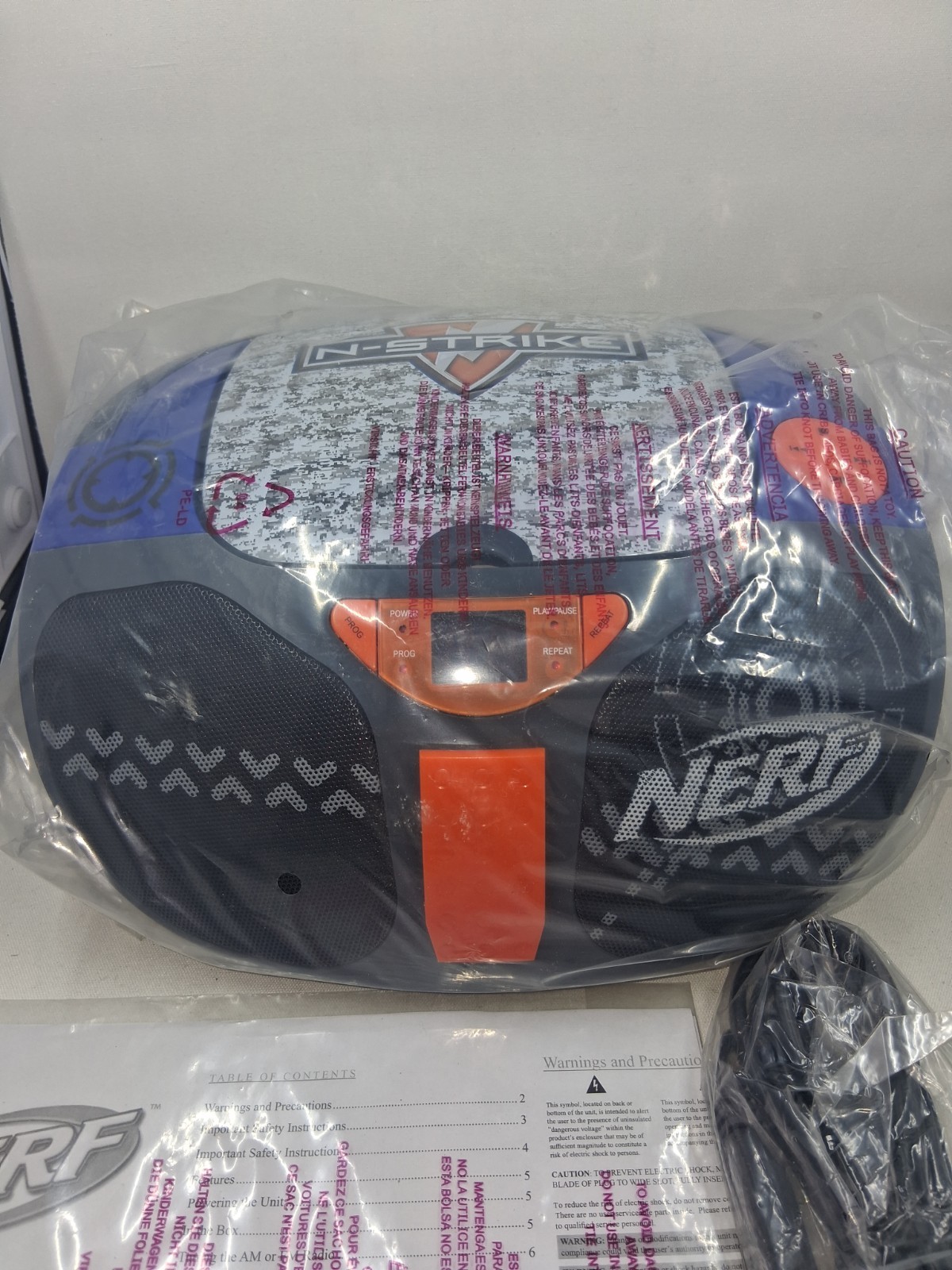 Nerf CD Boombox AM/FM N-Strike NEW OPEN BOX/BOX DAMAGED 2013