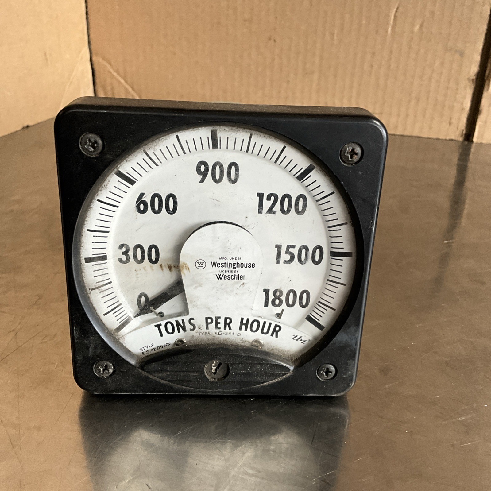 Westinghouse Tons Per Hour 0-1800 E.s.=12.05acv Kg-241 O