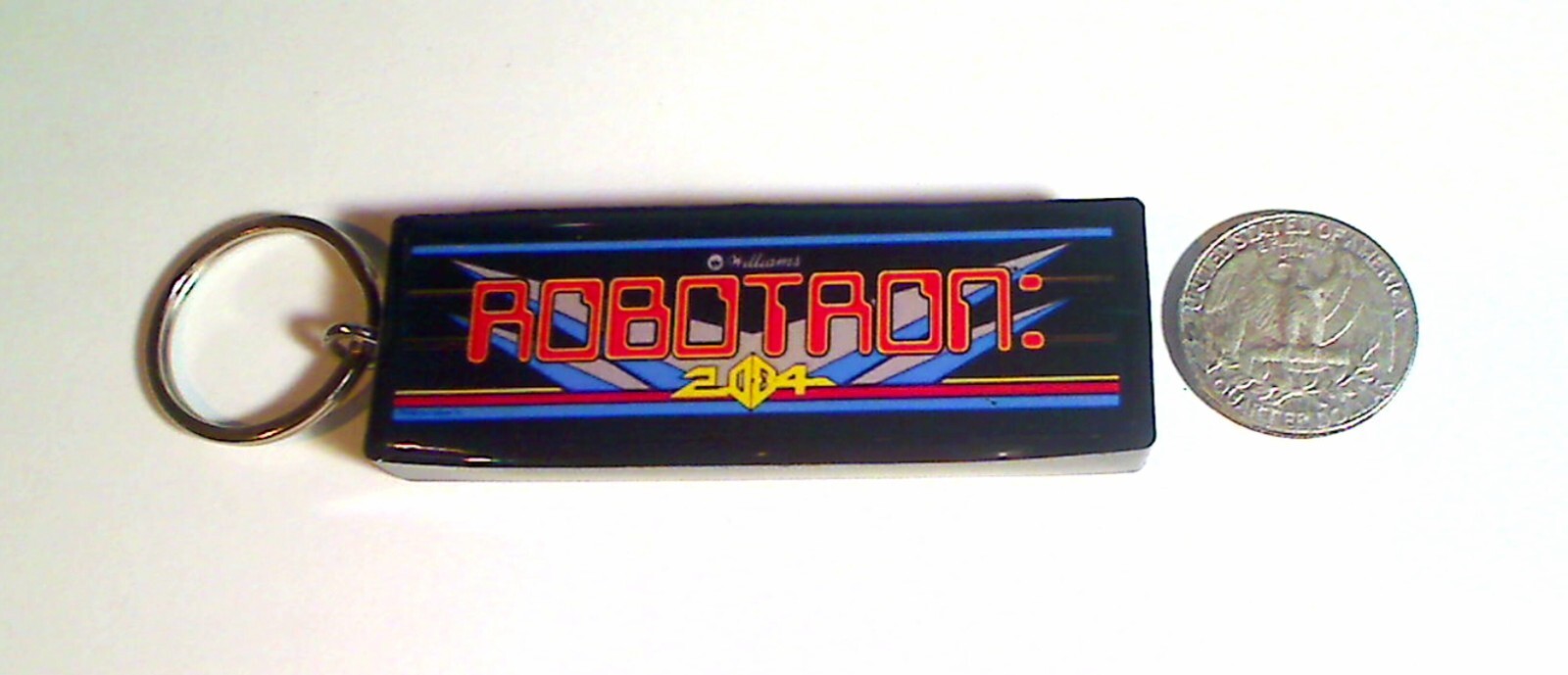 Robotron Arcade Marquee Coin Door accessory Keychain