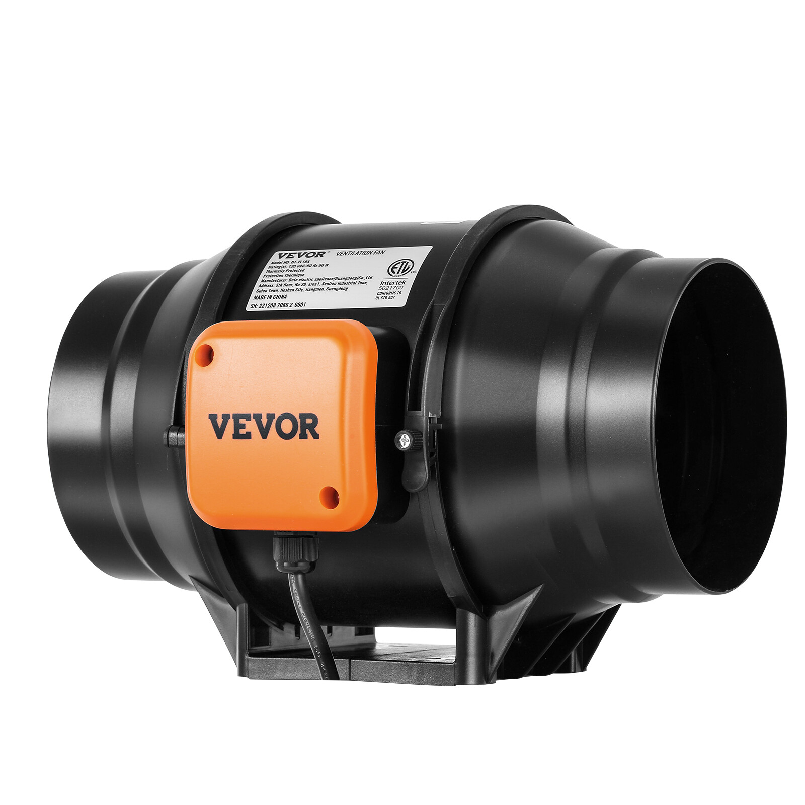 VEVOR 6 Inch Inline Duct Fan HVAC Exhaust Blower Kit AC Variable Speed Control