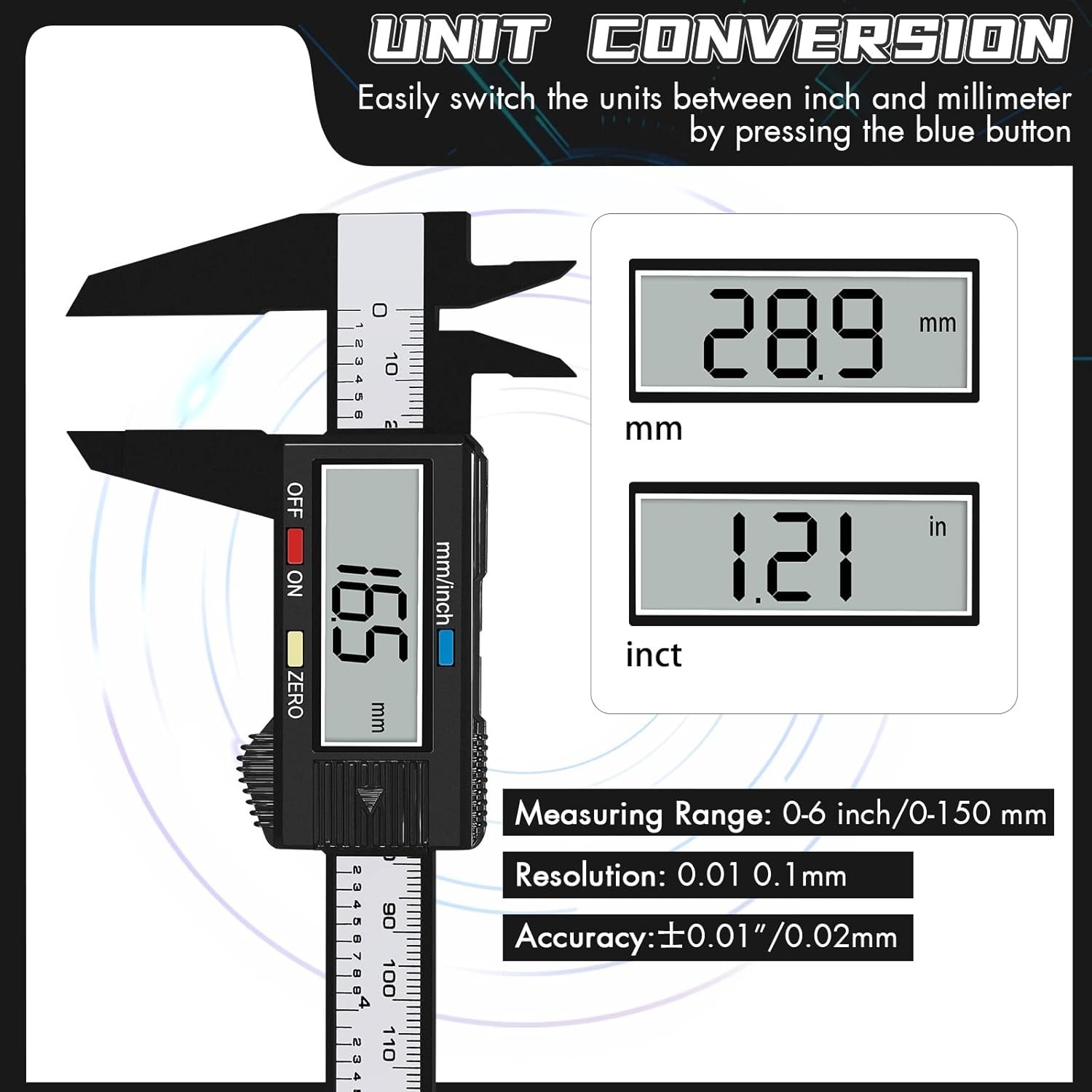 Lightweight Digital Caliper - Accurate Measurements with Multiple Functions