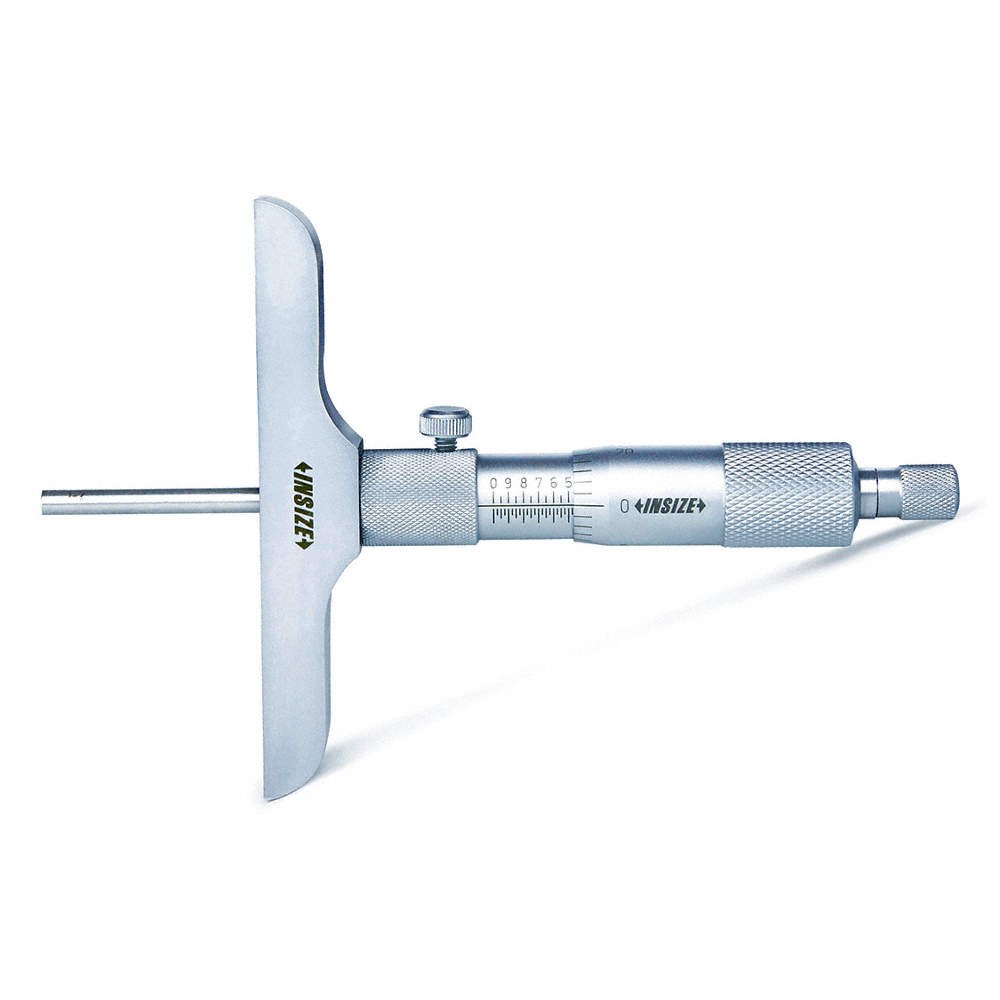 INSIZE 3240-6 Depth Micrometer,4" L Base,Flat Anvil 462V21