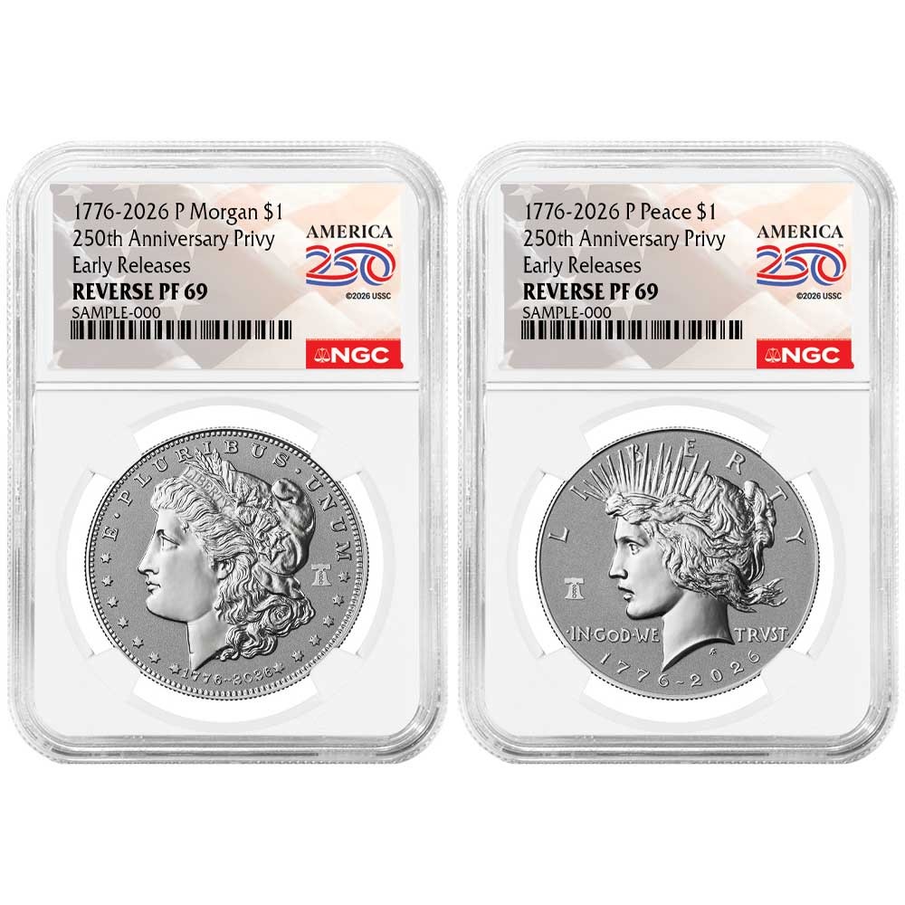 2026-P Reverse Proof $1 Morgan and Peace Silver Dollar 2pc Set NGC PF69 ER
