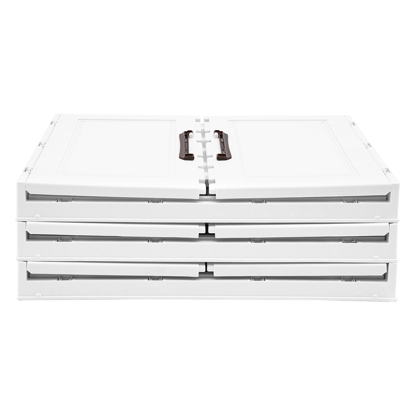 3-Tier Stackable Storage Bins with Lids & Wheels Foldable Closet Organizer Box