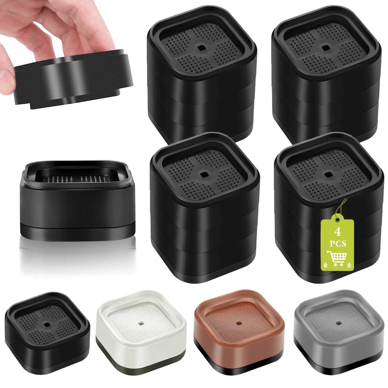 4 Pack Adjustable Furniture Risers - Heavy Duty Bed & Table Elevators, 3" Lift,