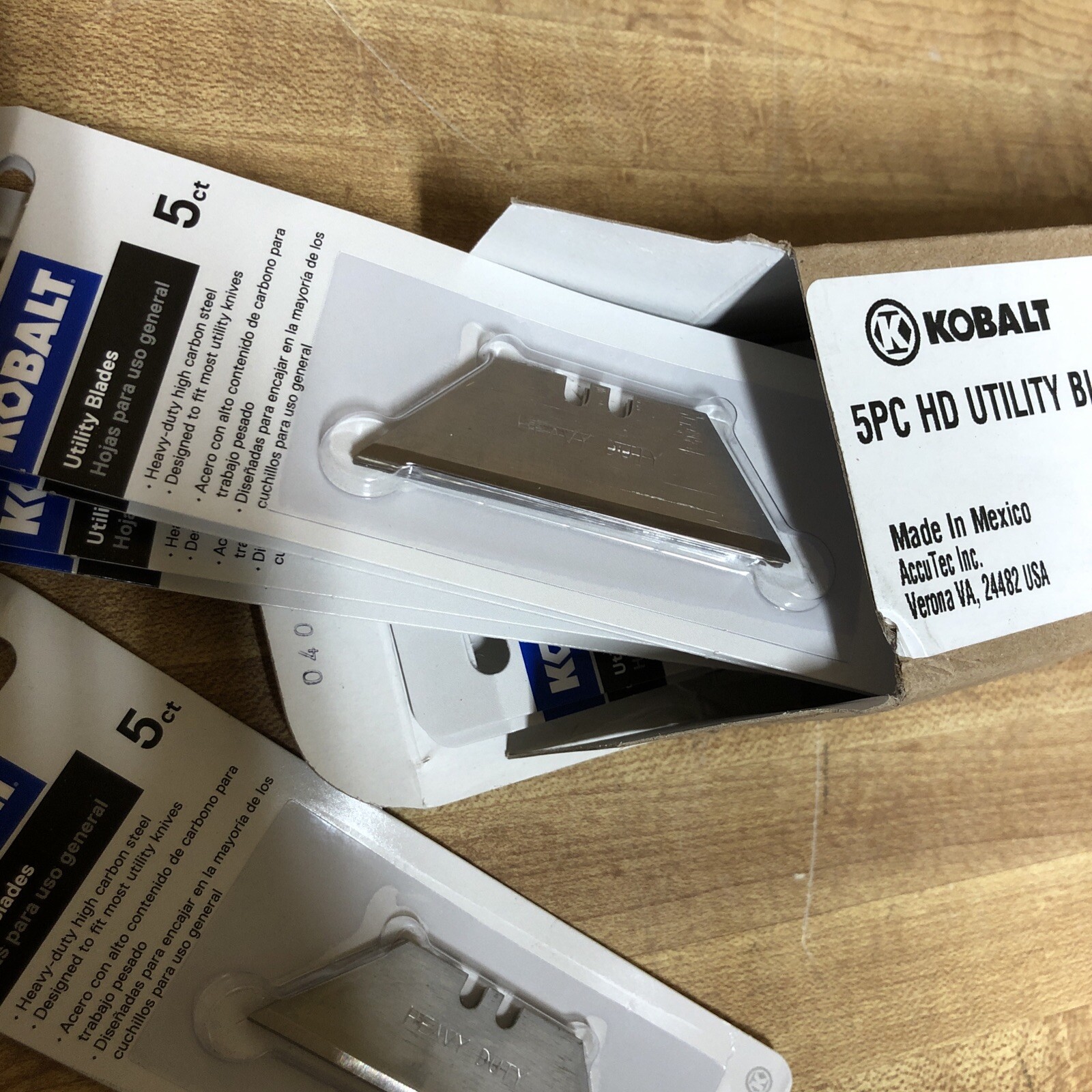 10 Pack x5pc KOBALT Heavy-Duty Carbon Steel Utility Blades 2491095 New