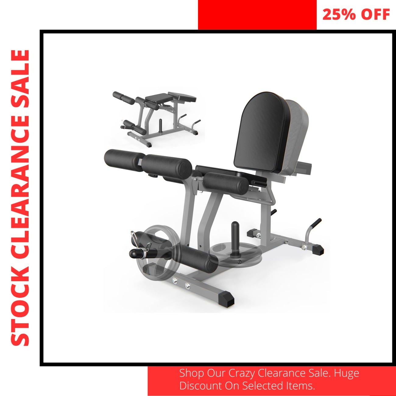 Leg Curl Extension Machine Home Gym 2 in 1