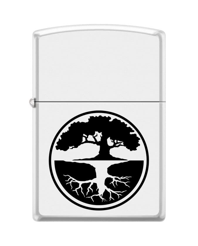 Zippo Lighter- Personalized Message for Heart of The Tree White Matte #Z5446