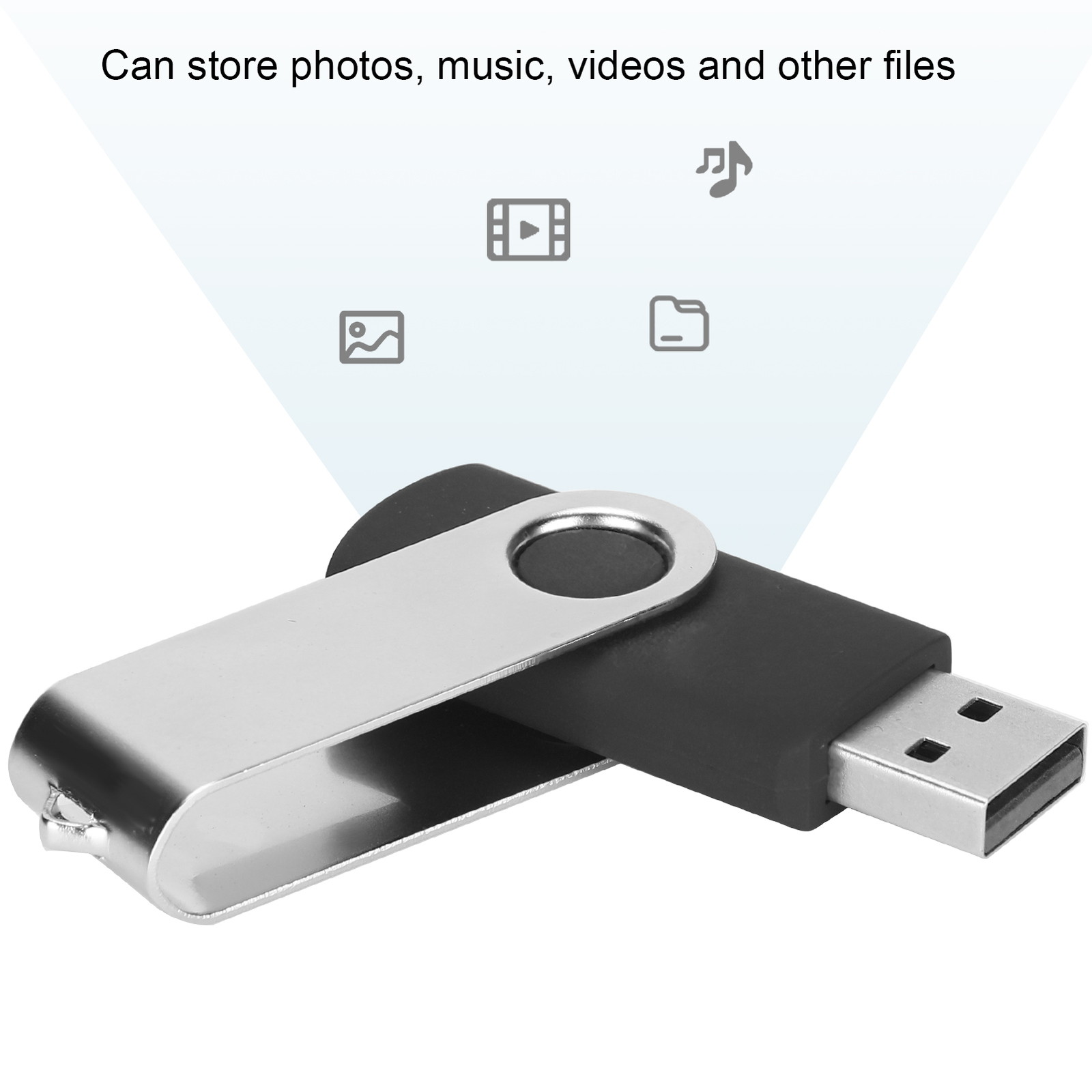 USB Flash Drive Candy Black Rotatable Portable Storage For PC T