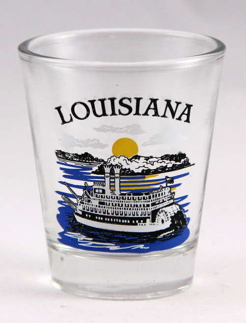 LOUISIANA STATE RIVERBOAT SHOT GLASS SHOTGLASS