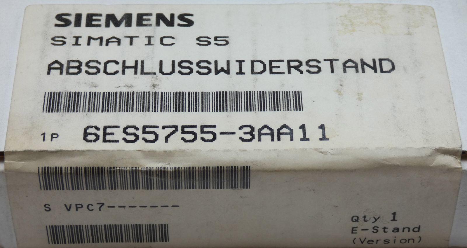 Siemens Simatic S5 6ES5755-3AA11 terminating resistor-sealed-