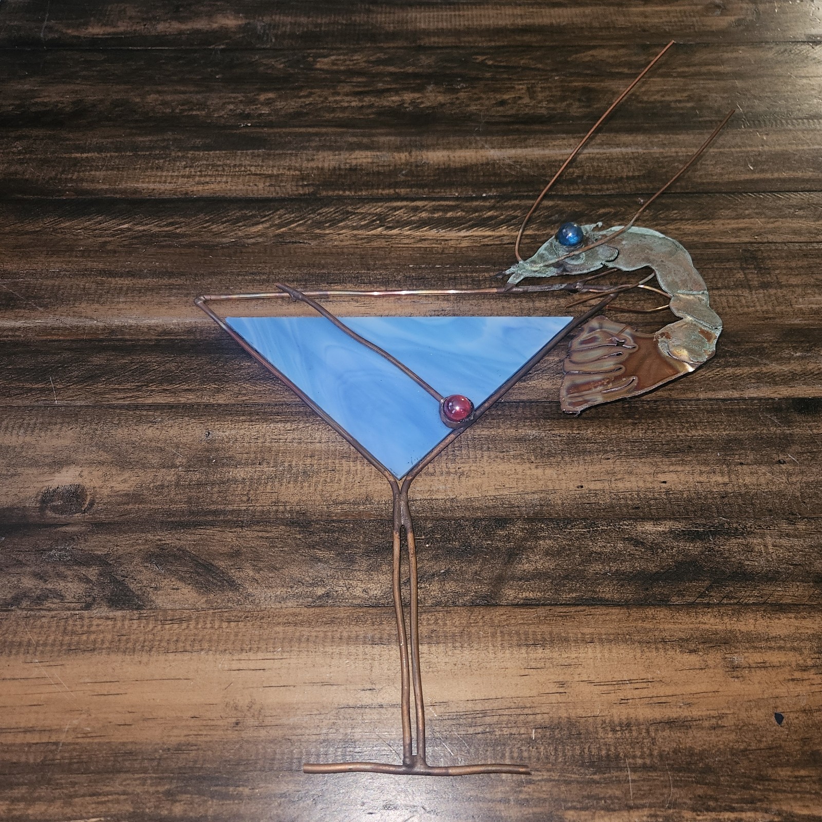 Contemporary Mixed Media Martini Glass Art Piece.