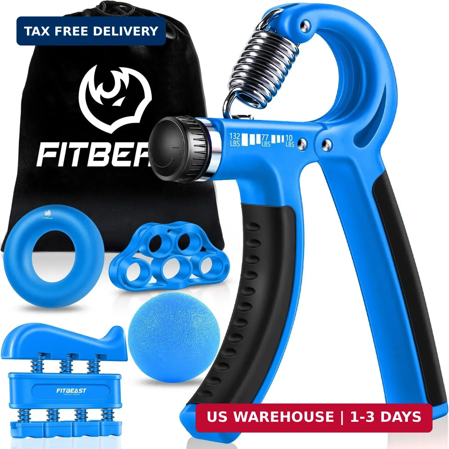 FitBeast Grip Strengthener Forearm Strengthener Hand Grips Strengthener Kit - 5