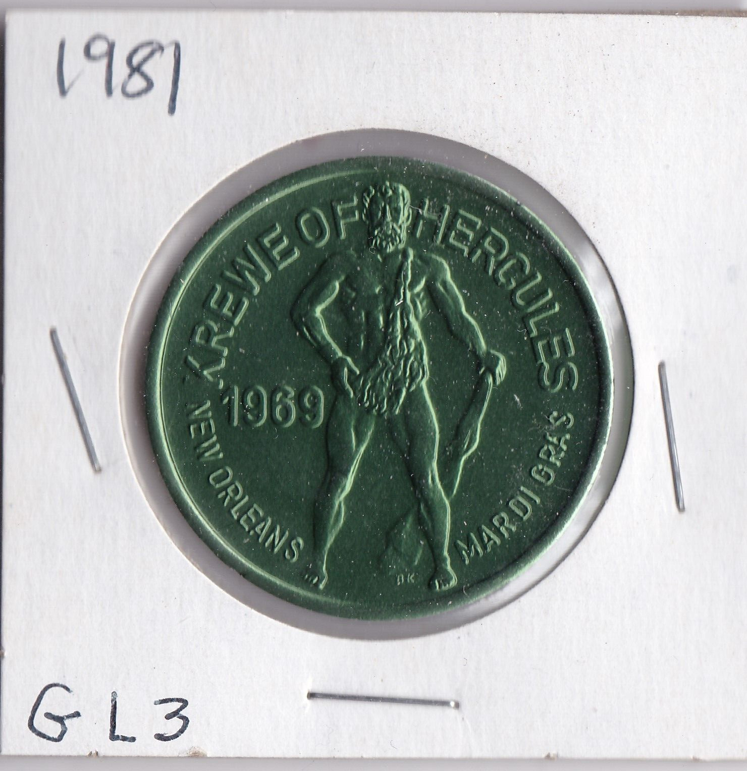 1981 KREWE OF HERCULES/Folklore of Hercules 1981 Mardi Gras  DOUBLOON (G L3)