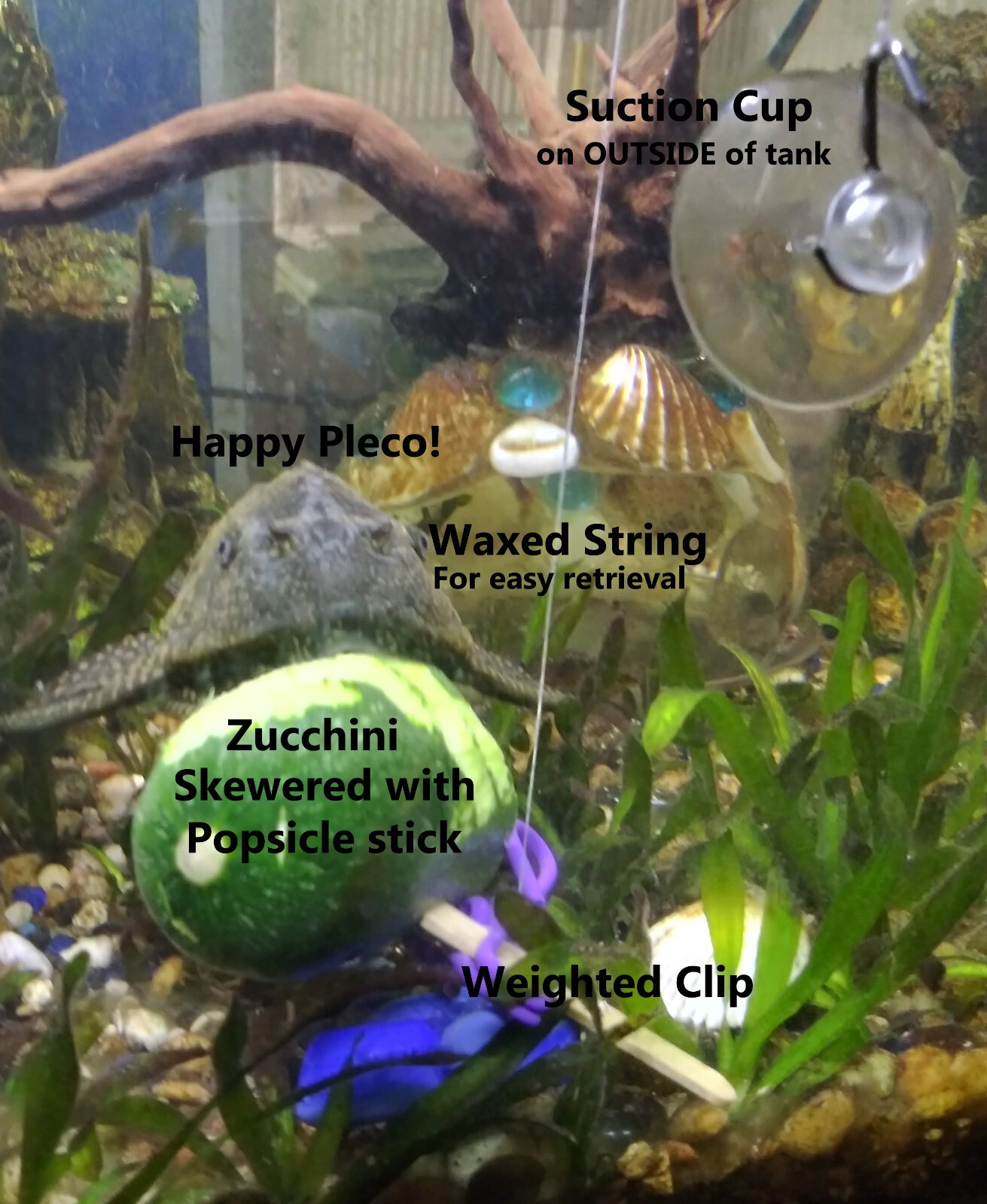 Small glass crystal fish cave aquarium decoration in Blue/Grn Glow in the Dark!