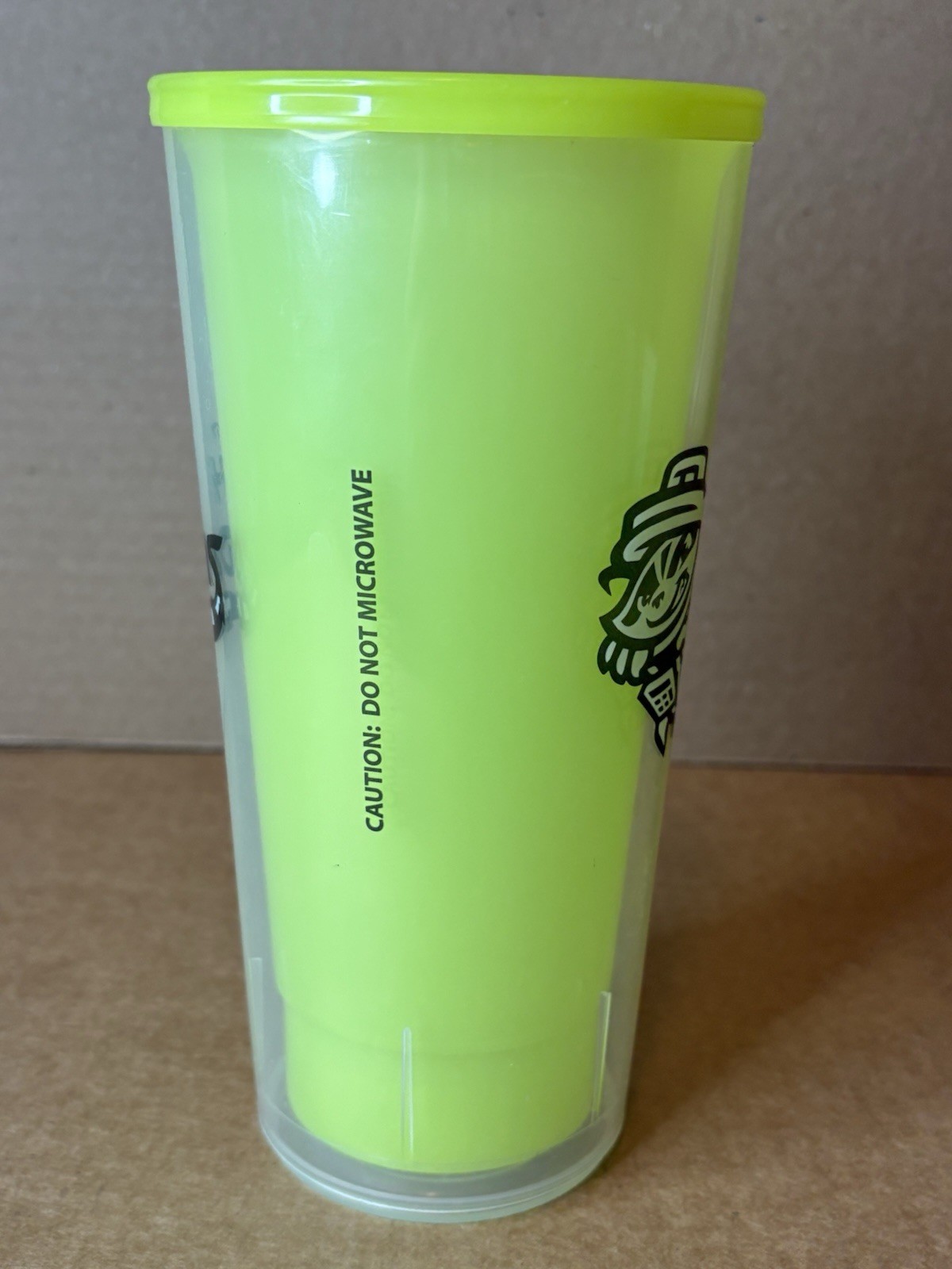 Rocket City Trash Pandas Cup by Whirley Neon Yellow / Green Baseball Minors