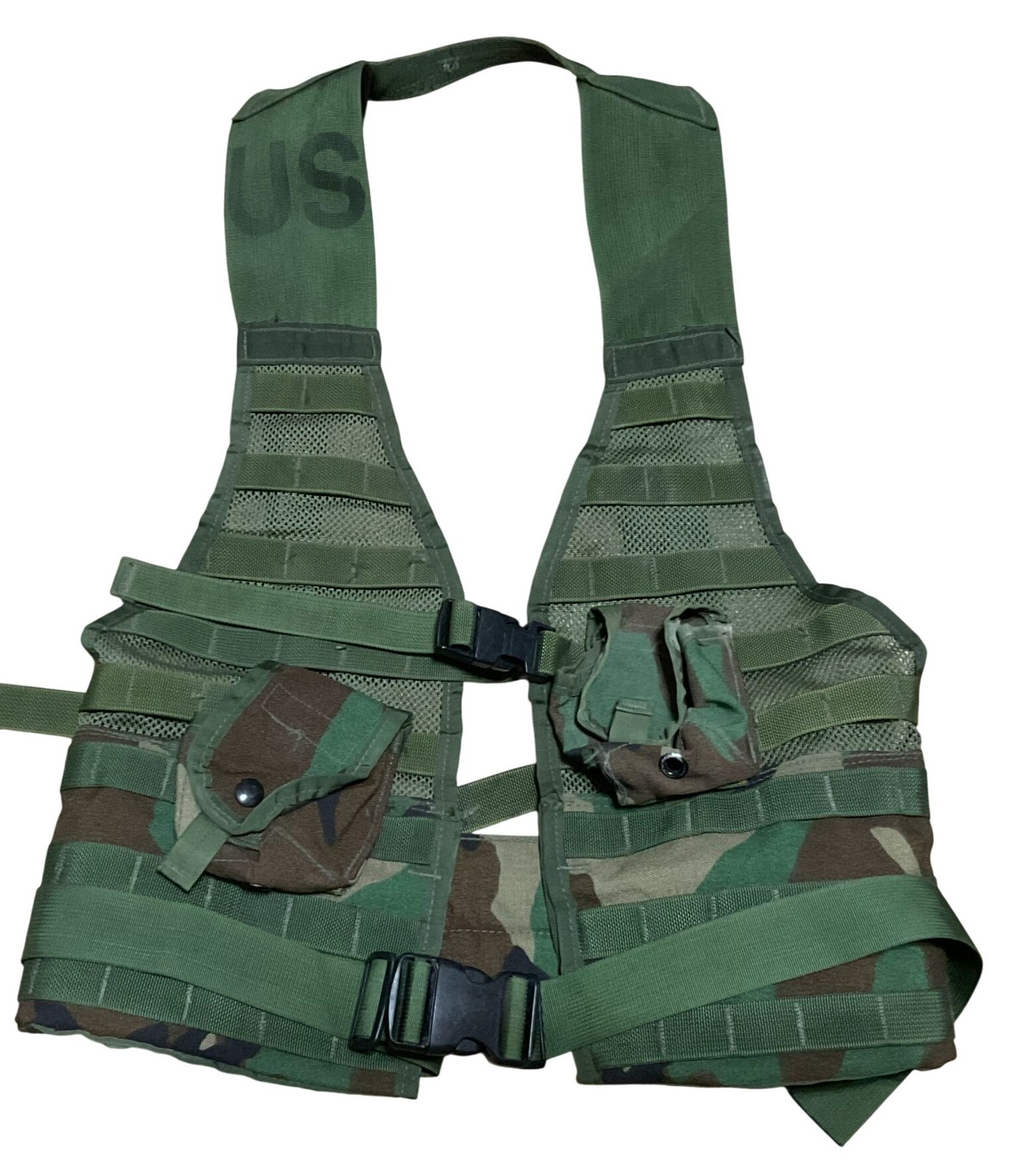 MOLLE II Vest Fighting Load Carrier Tact Military Woodland Specialty Defense Sys