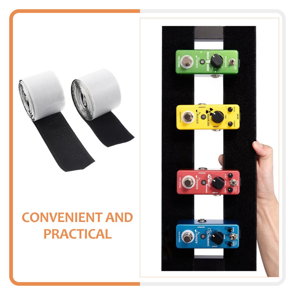 2 Sets Durable White Nylon Hook and Loop Tape for Guitar Effect Pedal