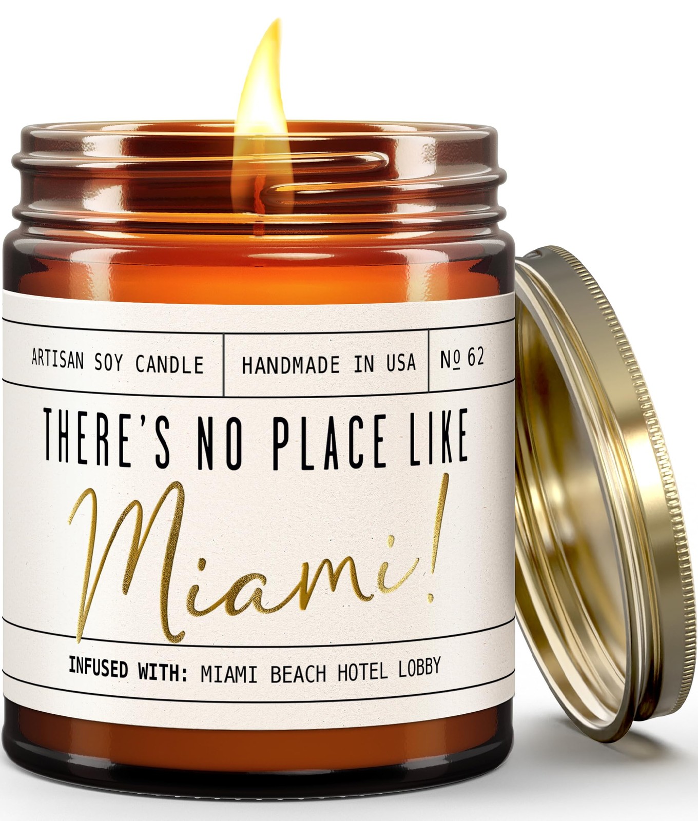 Miami Gifts, Miami Decor for Home - 'There's No Place Like Miami Candle, w/Sa...