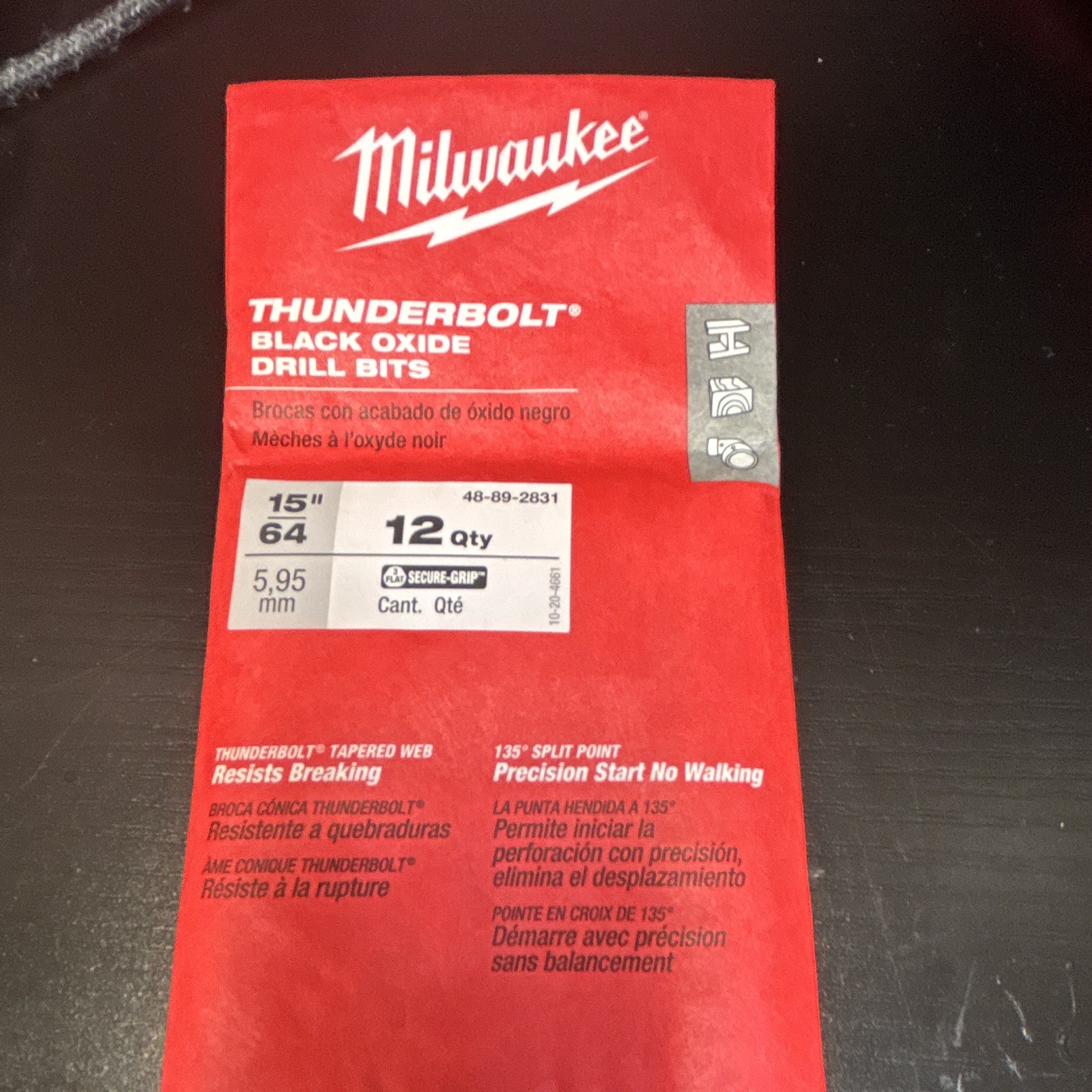 Milwaukee Thunderbolt Black Oxide Drill Bits 15/64 in 12 Pc 48-89-2831