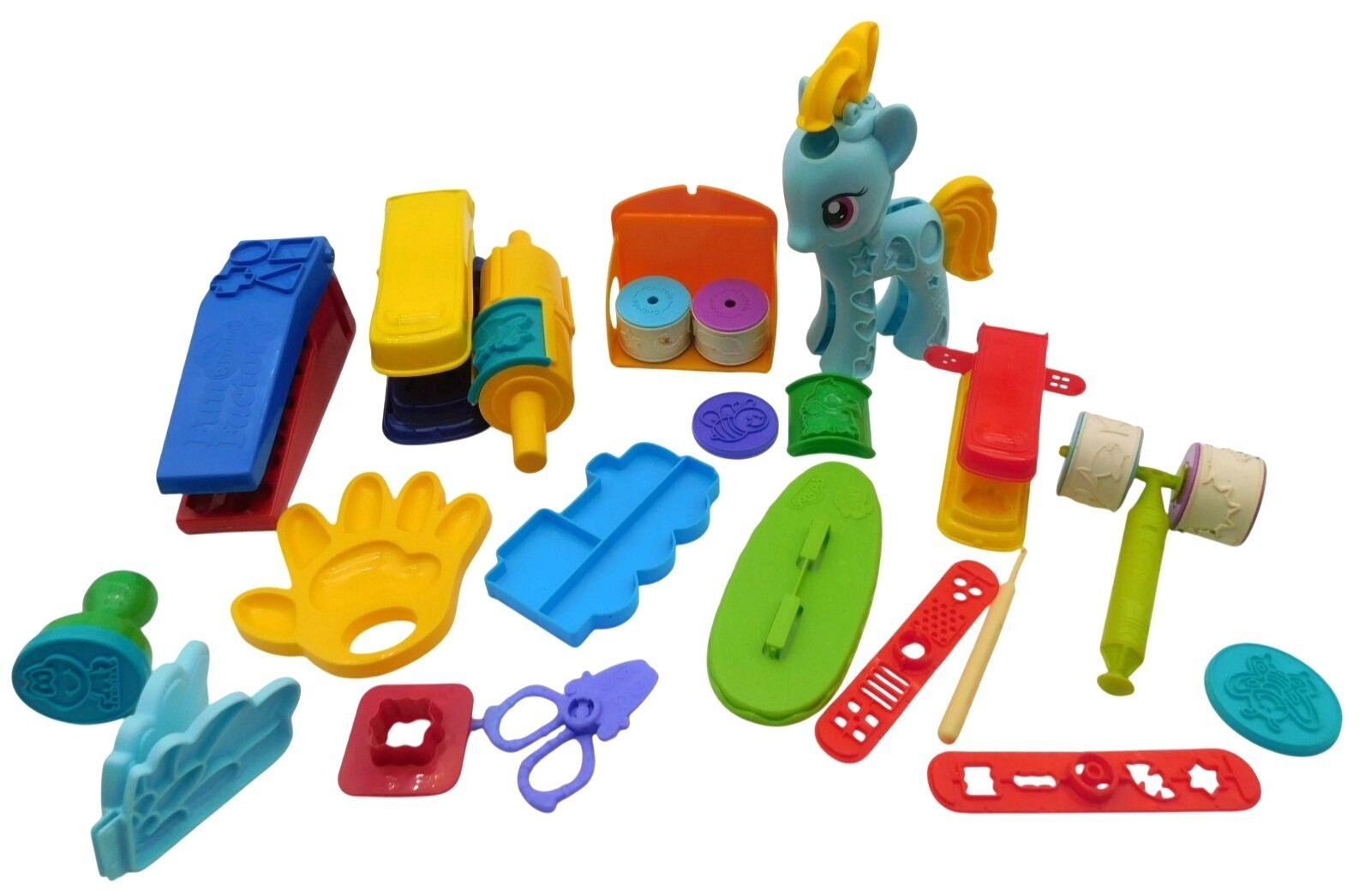 Large Lot of Play-Doh Plastic Toys Crayola My Little Pony Variety Scissors Stamp