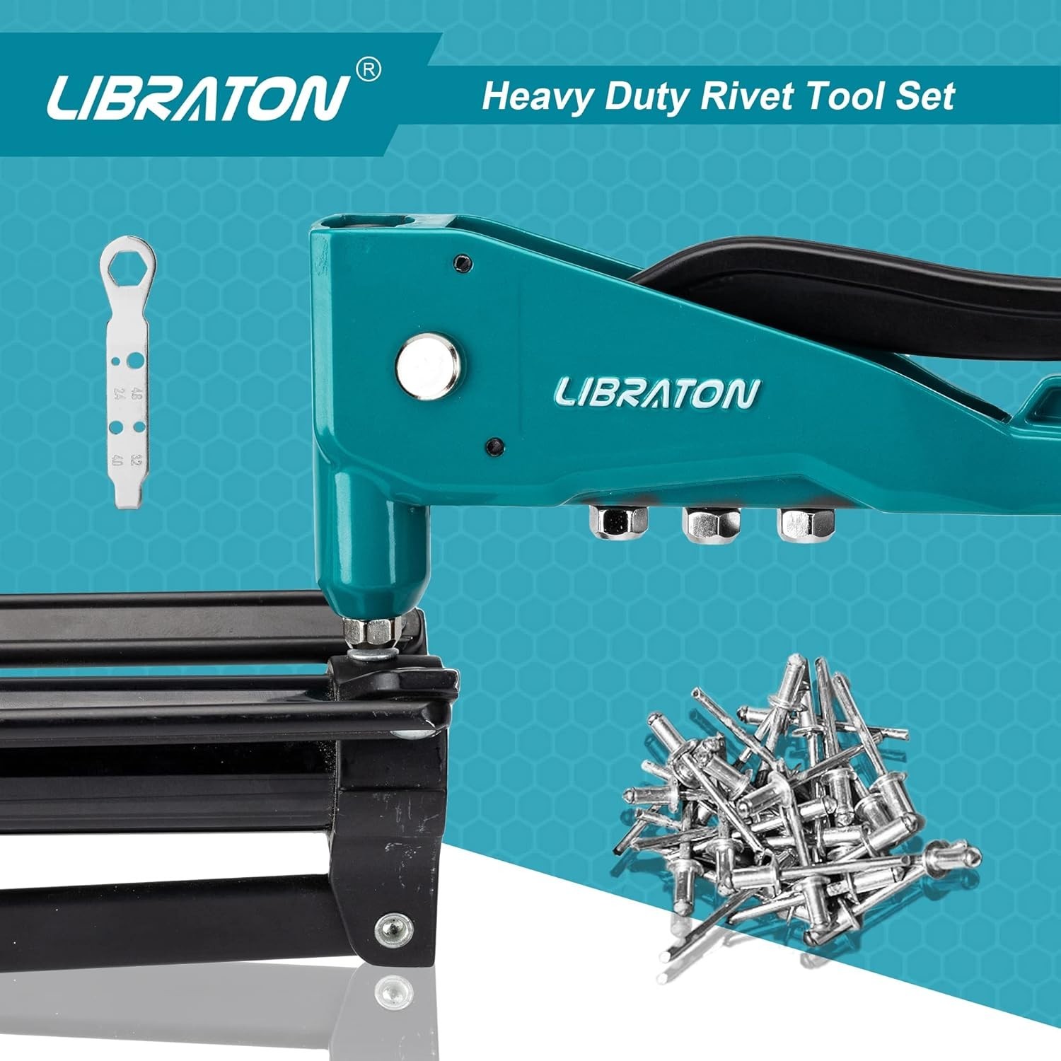 Compact Rivet Gun with Interchangeable Heads