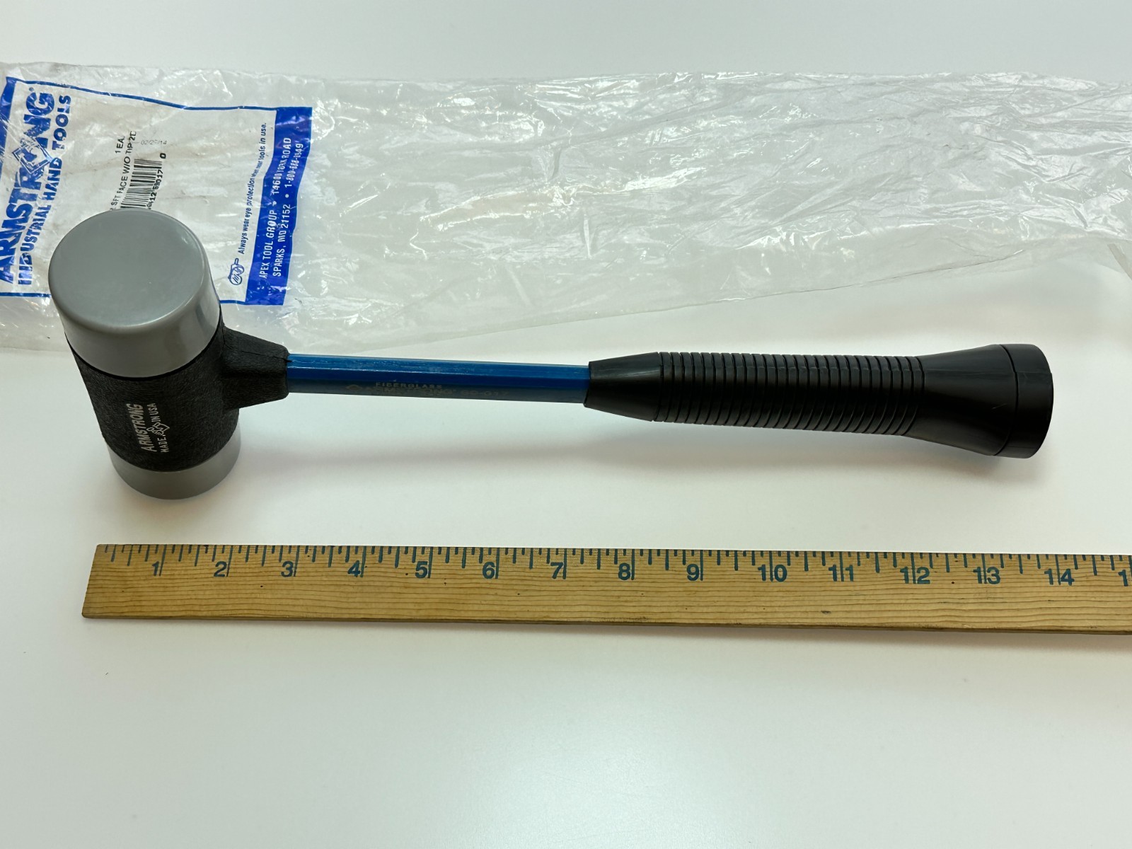 NOS Armstrong Tools USA 2" Soft Face Interchangeable Hammer, Grey Super Soft Tip