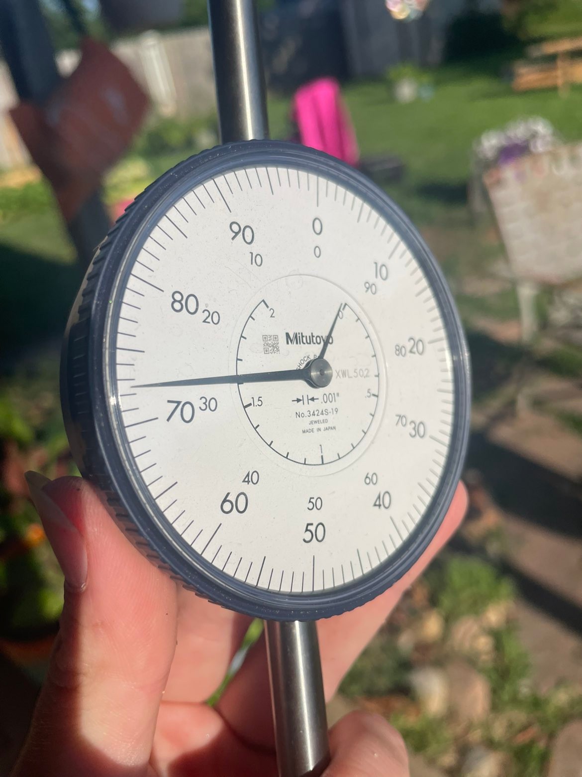 Mitutoyo 3424S-19 - Dial Indicator Large Dial .0-2", 3/8 St, 4-48, Lug, .001" Re