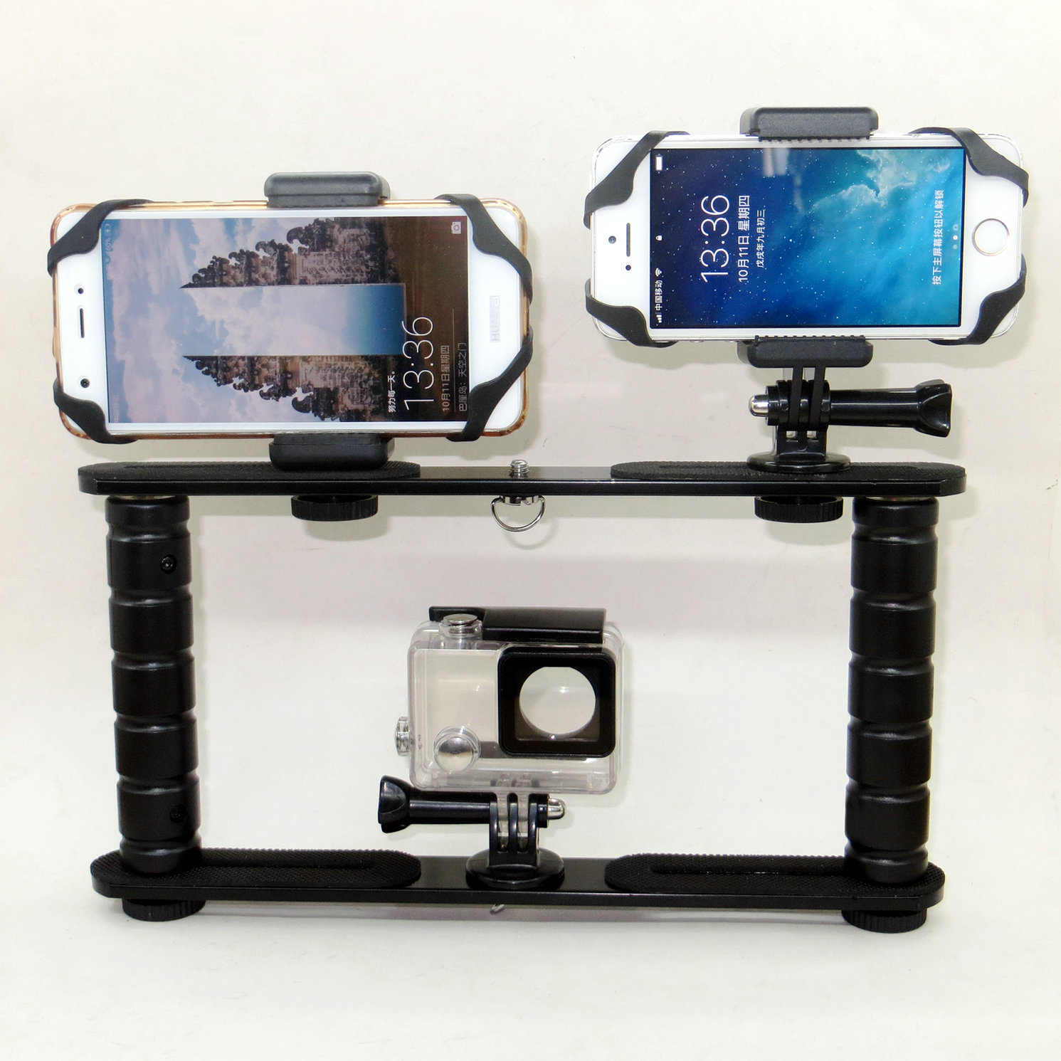 1set Dual Arm Scuba Diving Dive Bracket Action Camera Stabilizer Mount for Gopro
