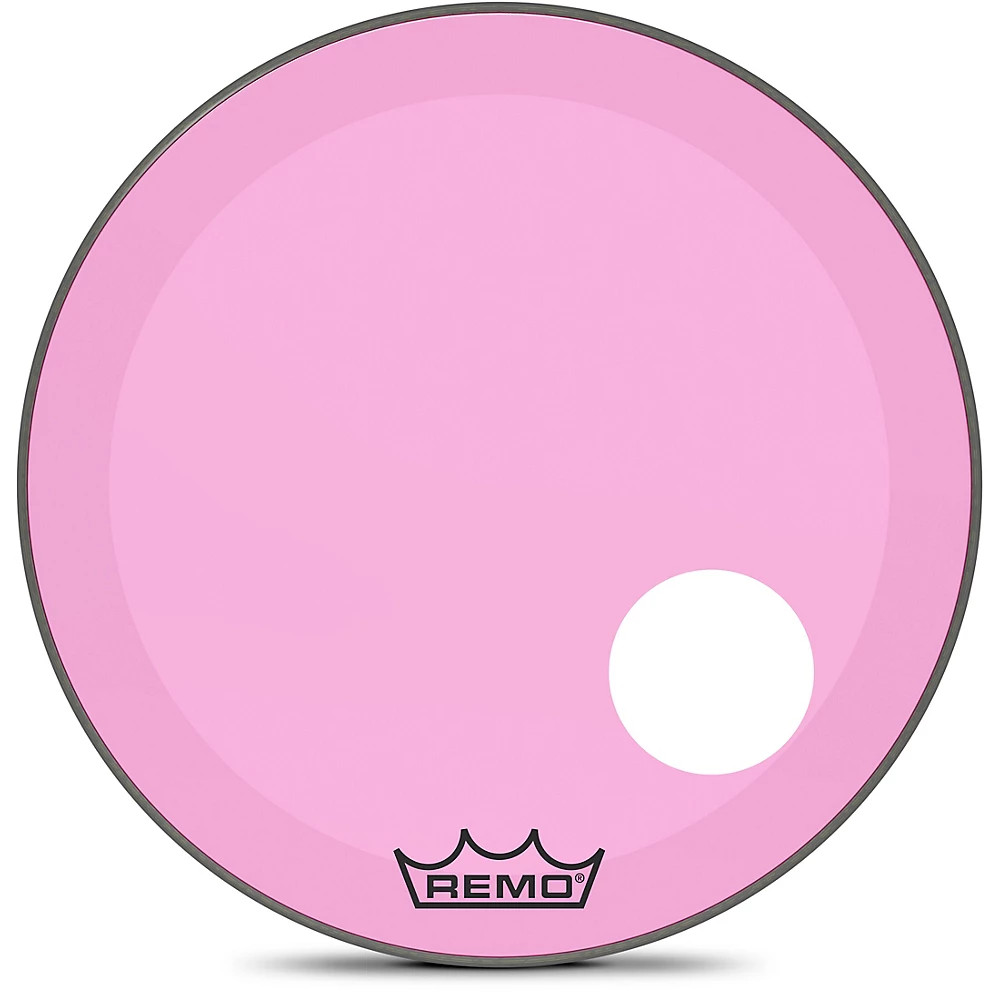 Remo Powerstroke P3 Colortone Pink Resonant Bass Drum Head w 5" Offset Hole 24"