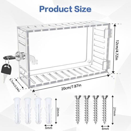 Secure Thermostat Guard Clear Cover Lock Box with 2 Keys for Enhanced Security
