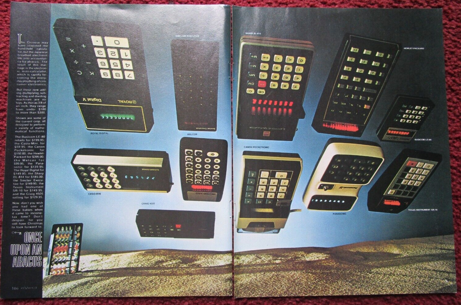 Magazine Clipping, Product Review ~ 1973 Handheld Calculators Adding Machines