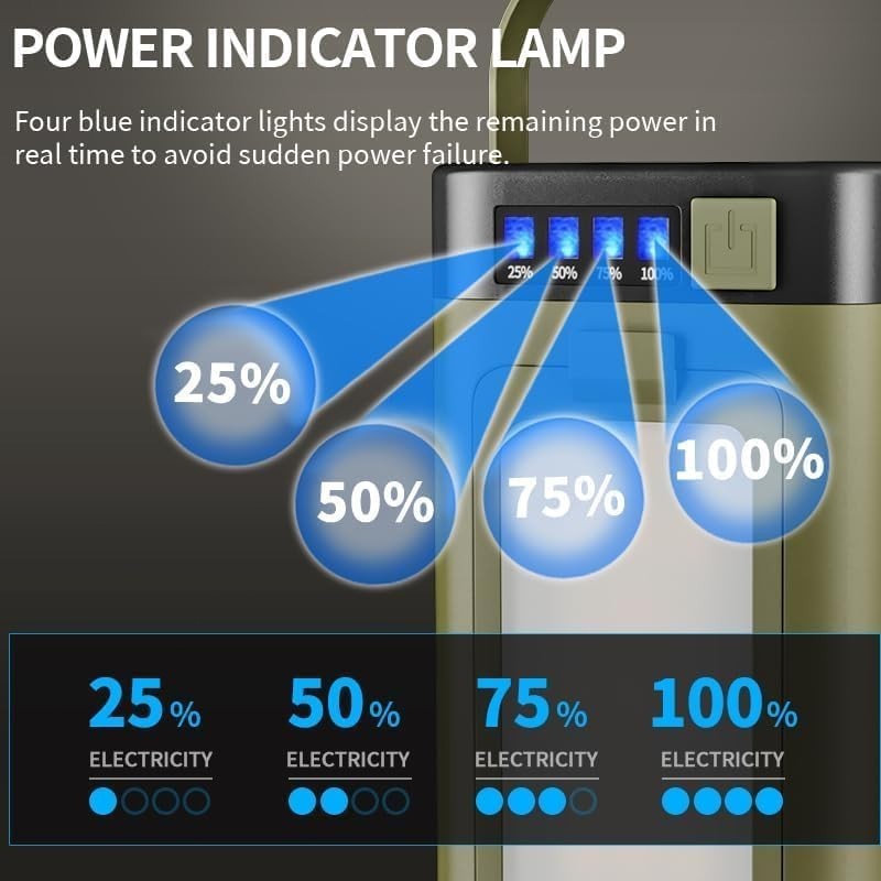 2 Pack Solar Powered Camping Lantern Lamp Rechargeable Waterproof Outdoor Lights