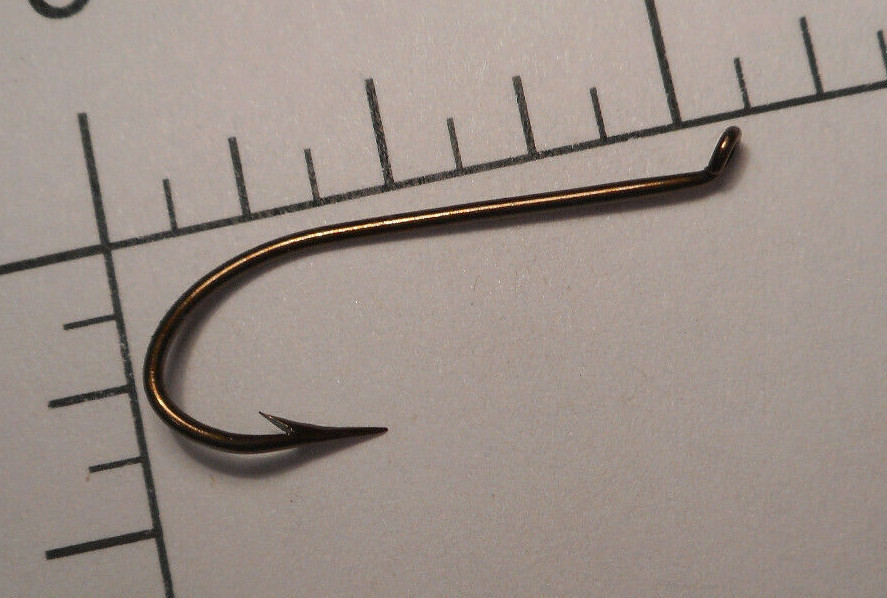 MUSTAD HOOKS #3 SALMON FLY TYING Kendal KIRBY TURNED UP TAPERED EYE BRONZED 3980